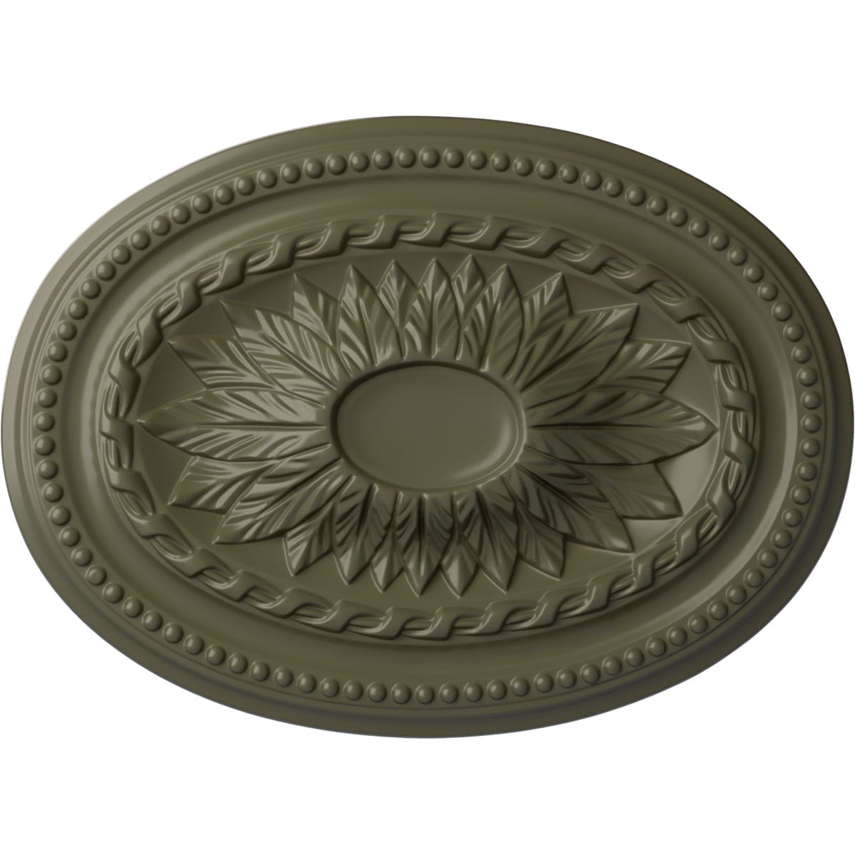 Ekena Millwork CM18SAPTF Saverne 13.5-in W x 18.5-in L Painted Turtle Polyurethane Whole Ceiling Medallion
