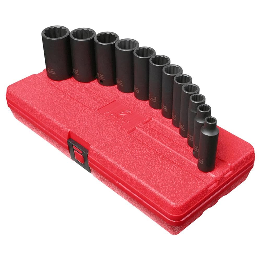 Sunex Tools 12-Piece Standard (SAE) 3/8-in Drive Set 12-Point Impact ...