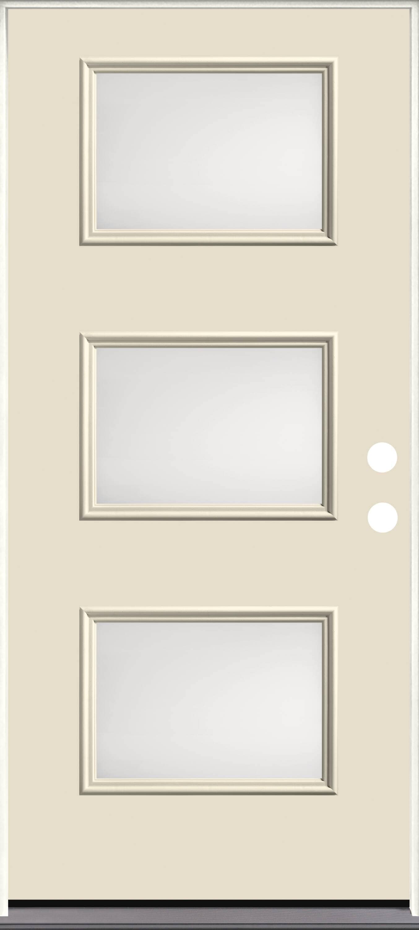 Therma Tru TT653582 Grid 36-in x 80-in x 4-9/16-in Fiberglass Pulse lite Right-hand outswing Unfinished Prehung Front Door Insulating core