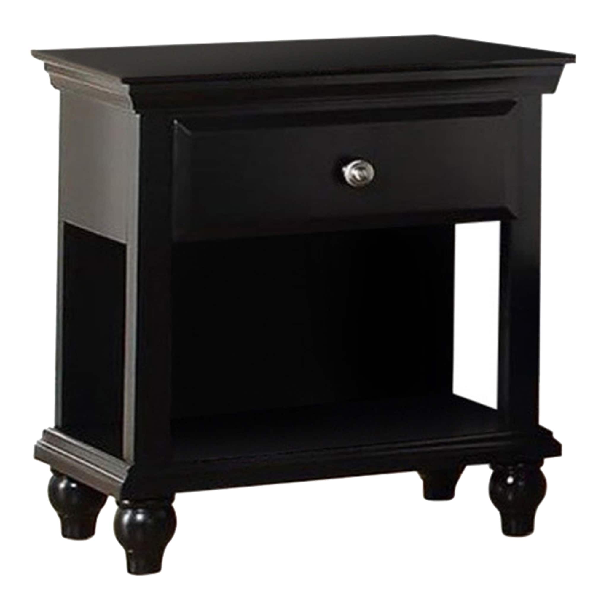 Benzara BM171575 Black Birch Nightstand
