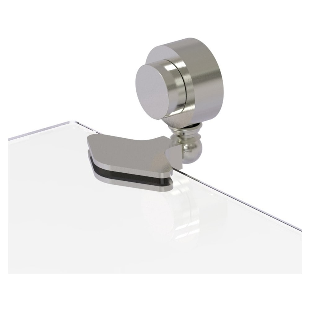 18-Inch Satin Nickel and Glass Wall Shelf