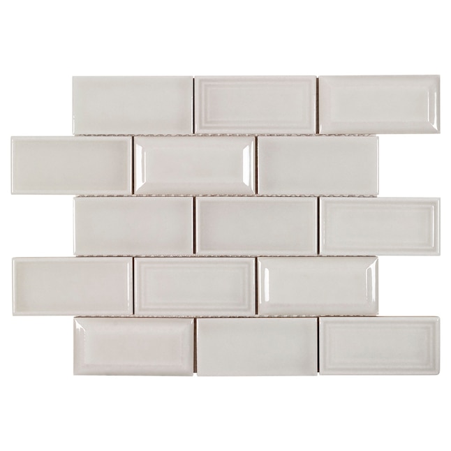 Boutique Ceramic Boutique Gray 11-in x 13-in Glazed Ceramic Brick Subway  Wall Tile in the Tile department at Lowes.com