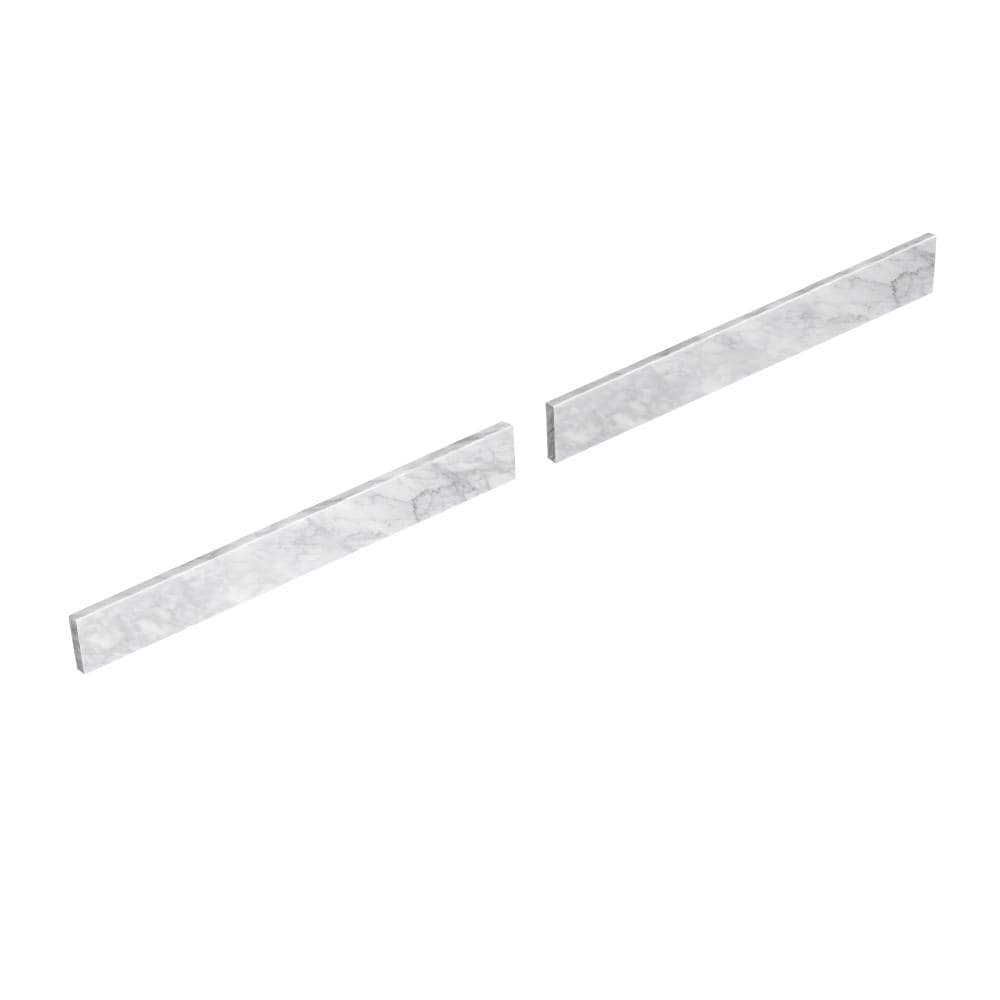 EQLOO 2 Packs 30 Inch Carrara Marble Vanity Backsplashes Natural Stone Bathroom Sink Backsplash for Vanity Top