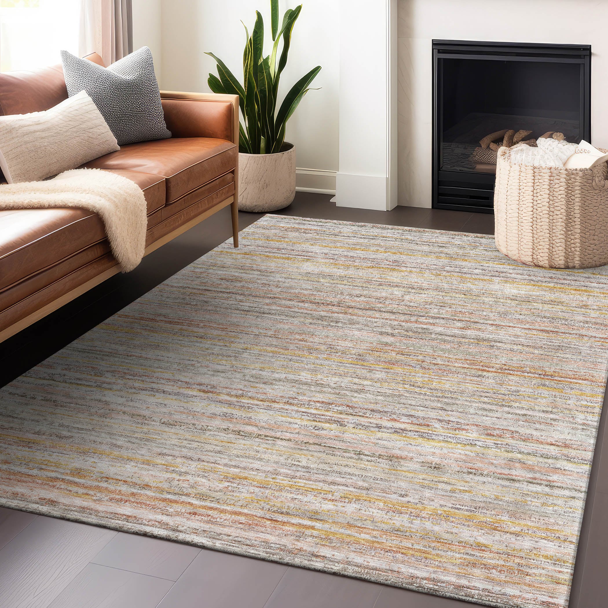 Addison Rugs ACN1239TR3X5 Chantille ACN1239TR 3 x 5 (ft) Polyester Terracotta Rectangular Indoor/Outdoor Geometric Machine washable Area rug