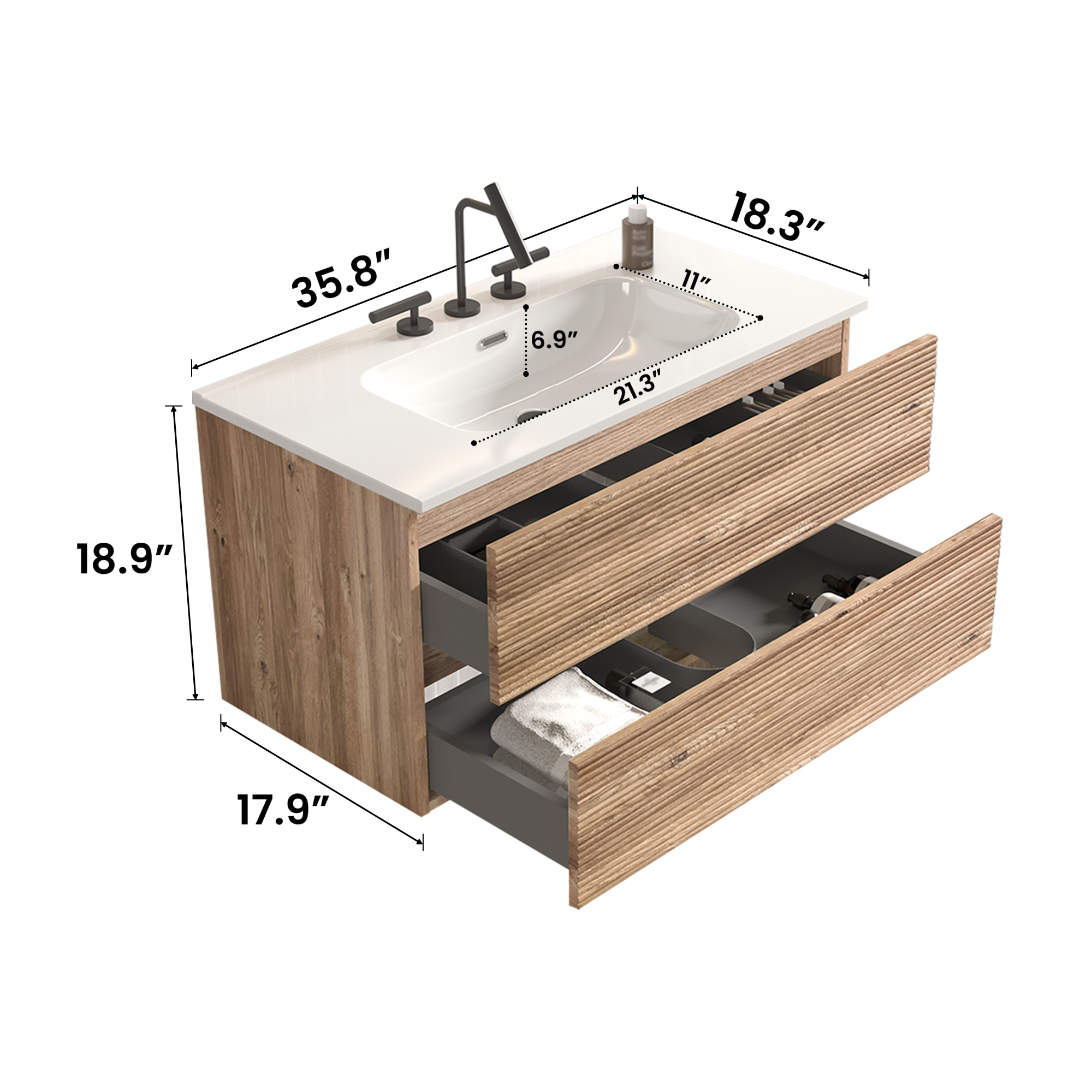 Afhocomp MOABBV1036RW Bath-Vanity-Combo - View #12