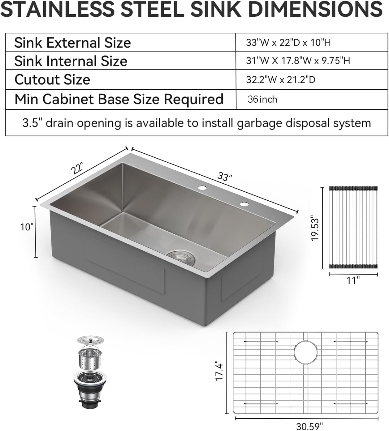 Lordear LD-SYSBLT33X Kitchen-Sinks - View #9