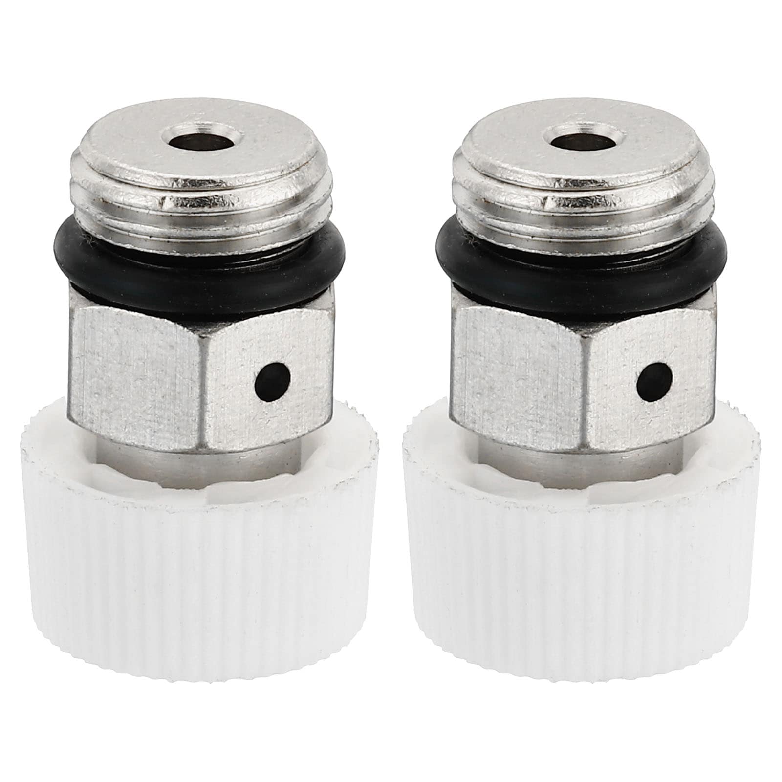 PATIKIL 1/4inch BSP Male Thread Manual Radiator Air Vent Valves 2pcs Nickel Plated Brass Plug Valve No Need Key for Radiator Heater Silver White