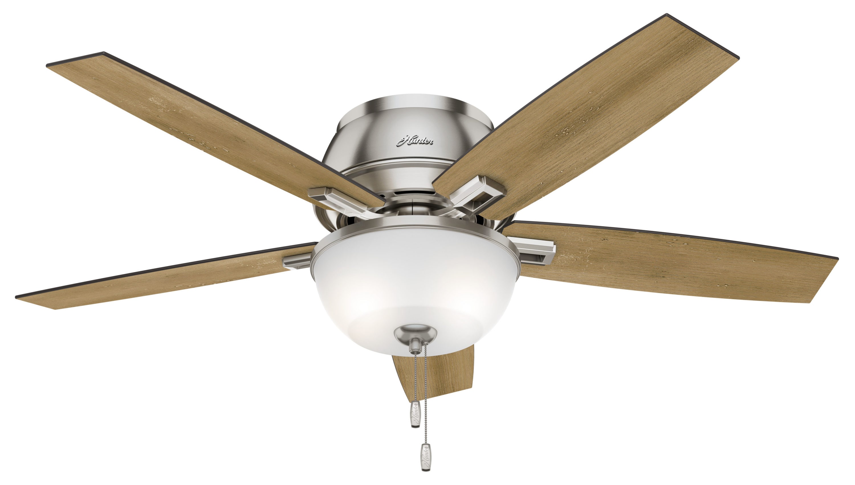 Hunter Builder Plus 52-in New Bronze Indoor Flush Mount Ceiling Fan with  Light (5-Blade)