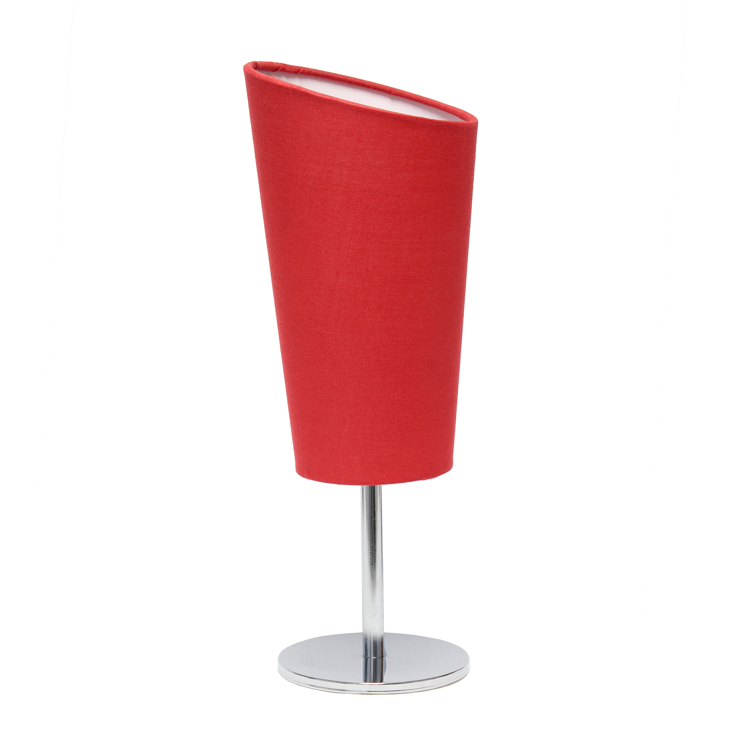 Simple Designs LT2061-RED 12.4-in Red Rotary socket Table Lamp with Fabric Shade