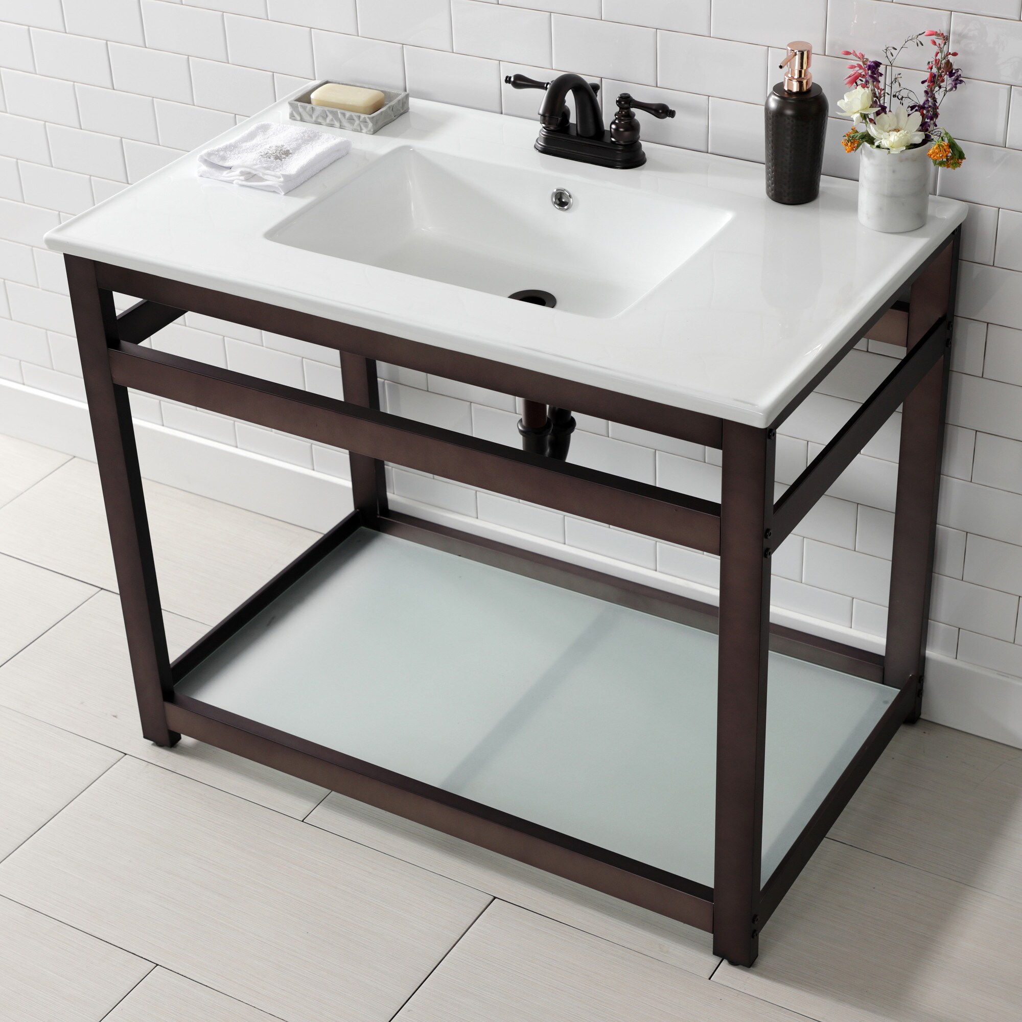 Kingston Brass WLVWP3722W4B5 Bath-Sink - View #6