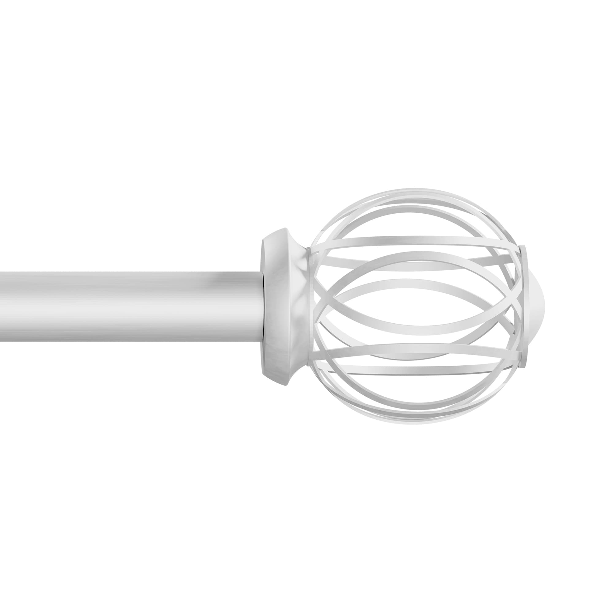 Style Selections FSI 1475E BNIC Florine 28-in to 48-in Brushed Nickel Steel Single curtain rod with Finials