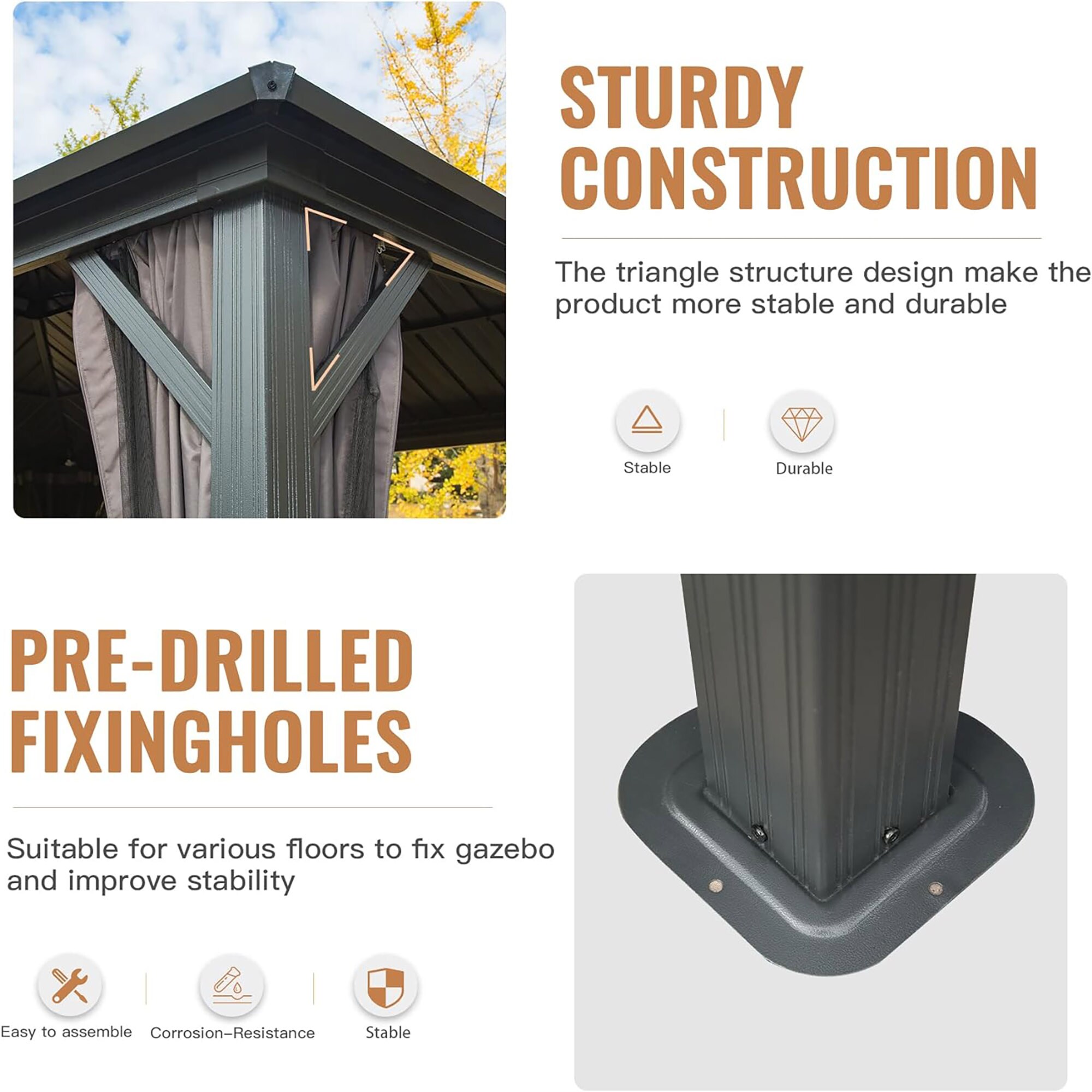 CASAINC CA-H201-4 Wood-Resin-Gazebos - View #5