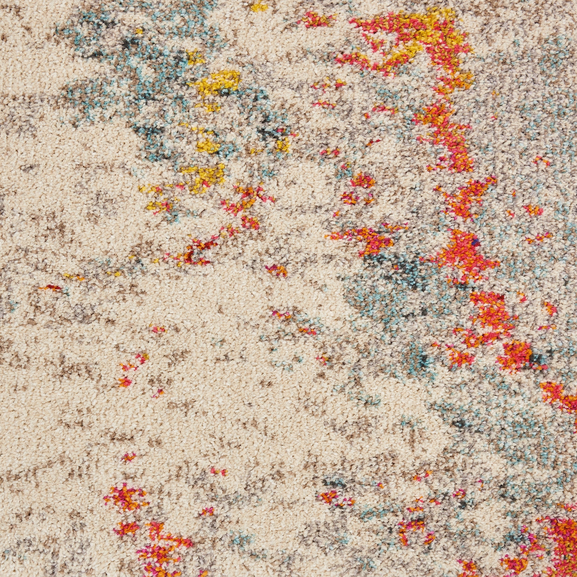 Ivory Abstract Hand-knotted 9' x 12' Synthetic Rug