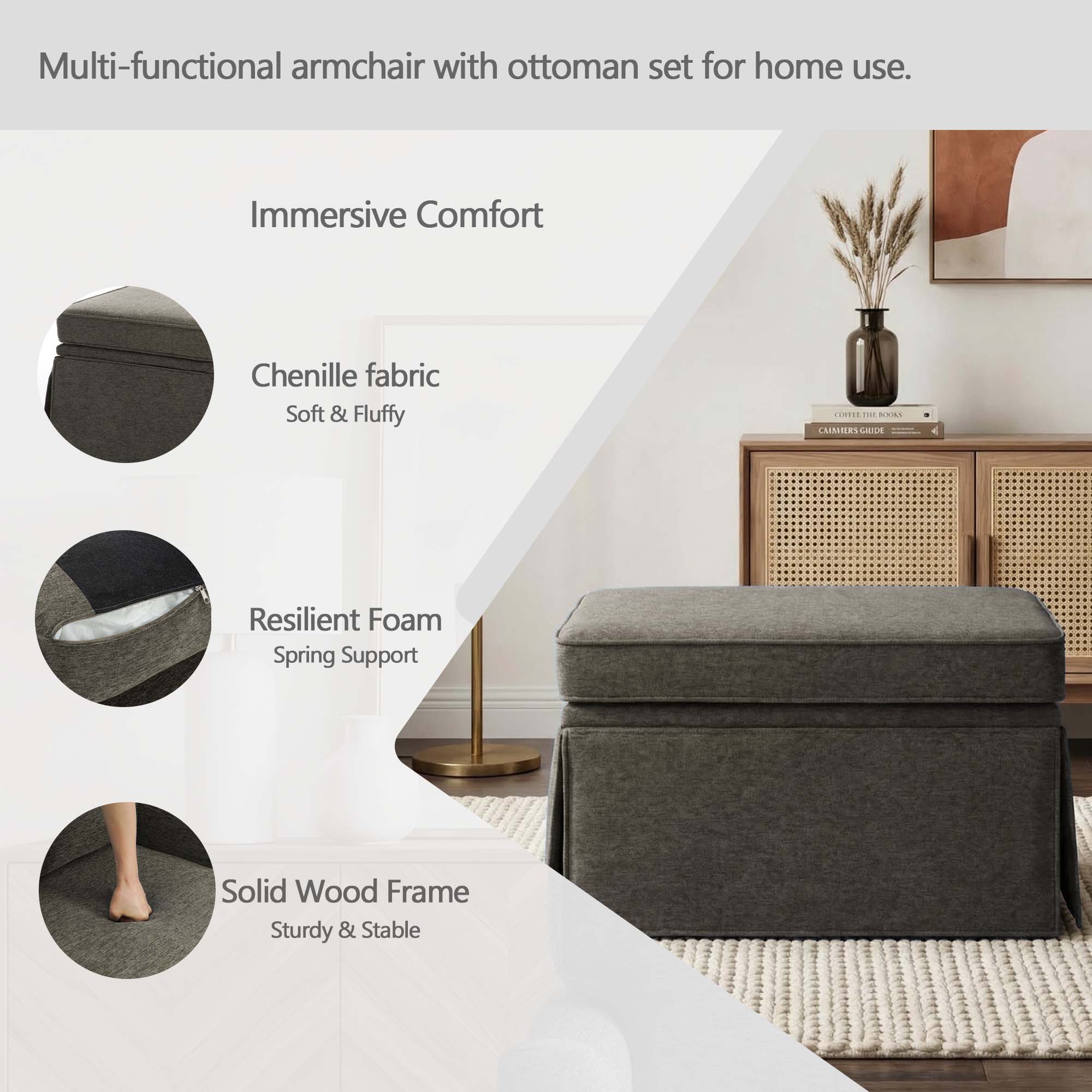Dreamsidea LS-CH0073S-C-TAN-OT Indoor-Ottomans - View #4