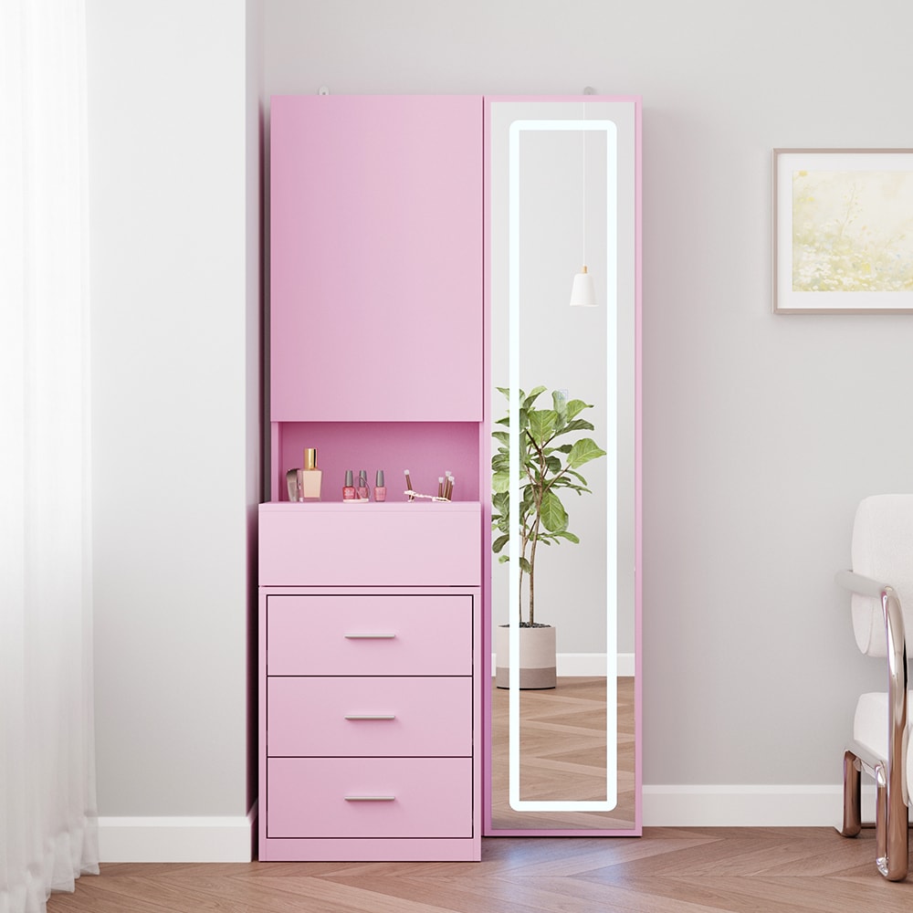 FUFU&GAGA 31.5-in Pink Makeup Vanity