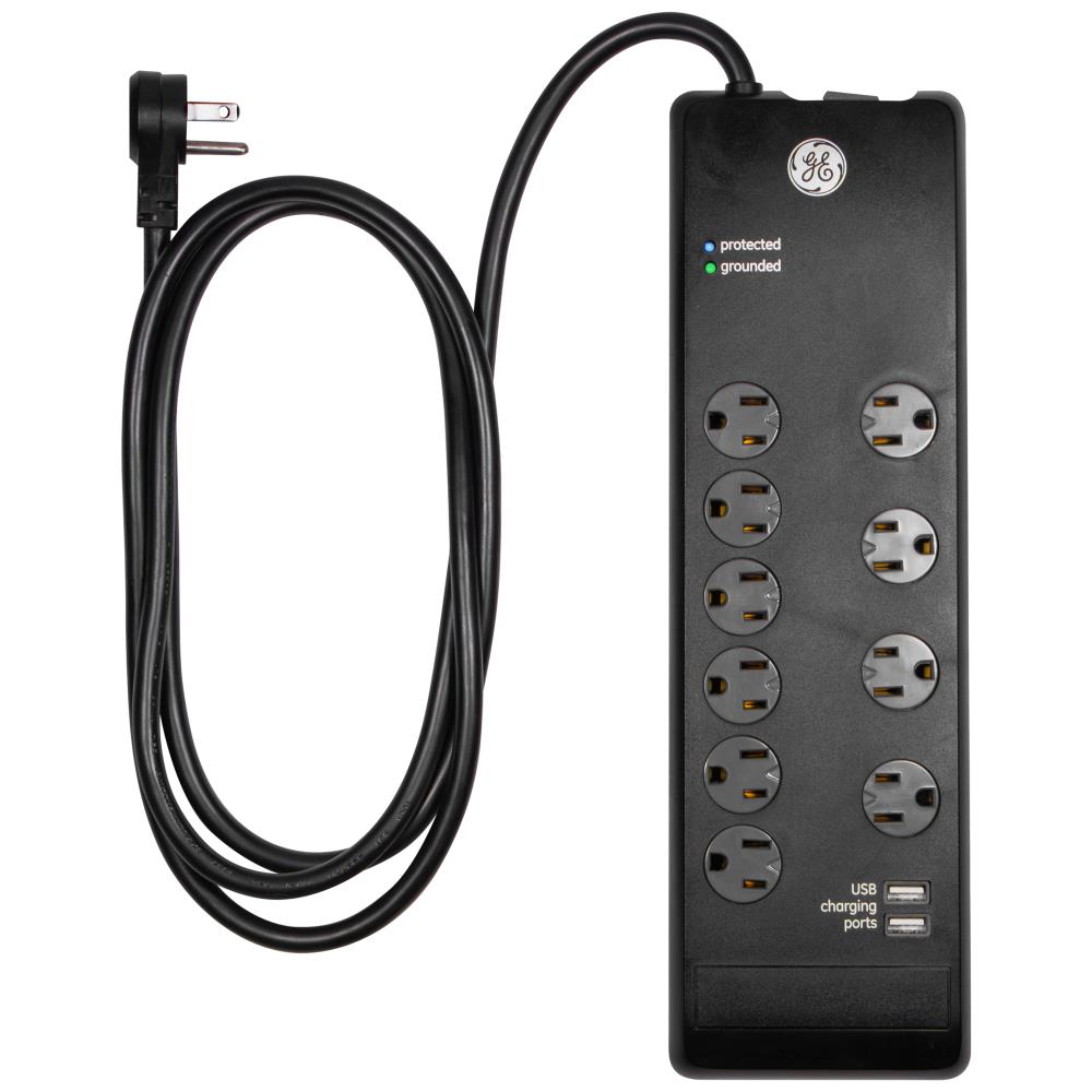 Utilitech 6-ft Indoor 6-Outlet 600 Joules 600-Watt 600Va Indoor Usb and Ac Surge  Protector in the Surge Protectors department at