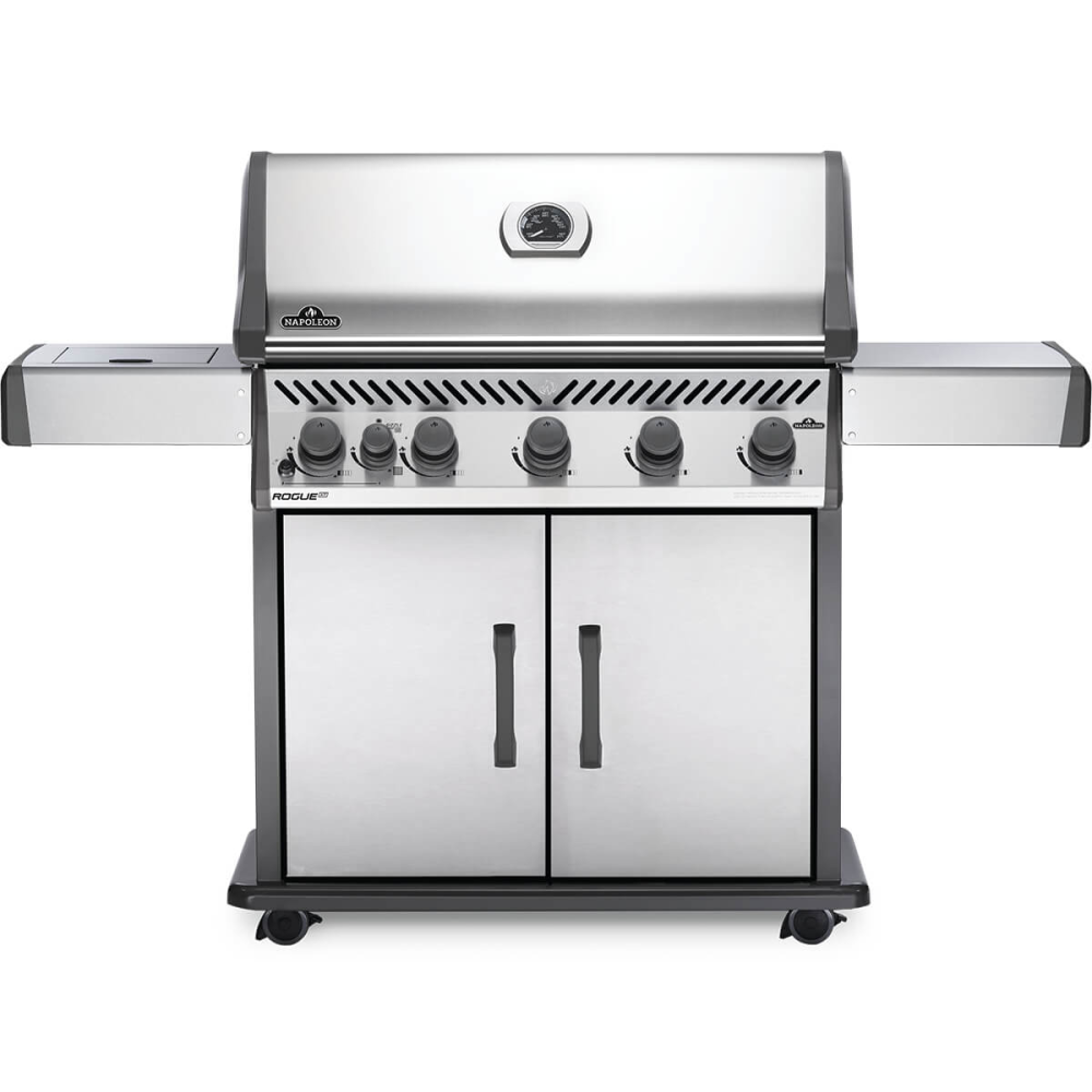 Rogue XT Stainless Steel 5-Burner Liquid Propane Infrared Gas Grill with 1 Side Burner with Integrated Smoker Box | - NAPOLEON RXT625SIBPSS-1-A