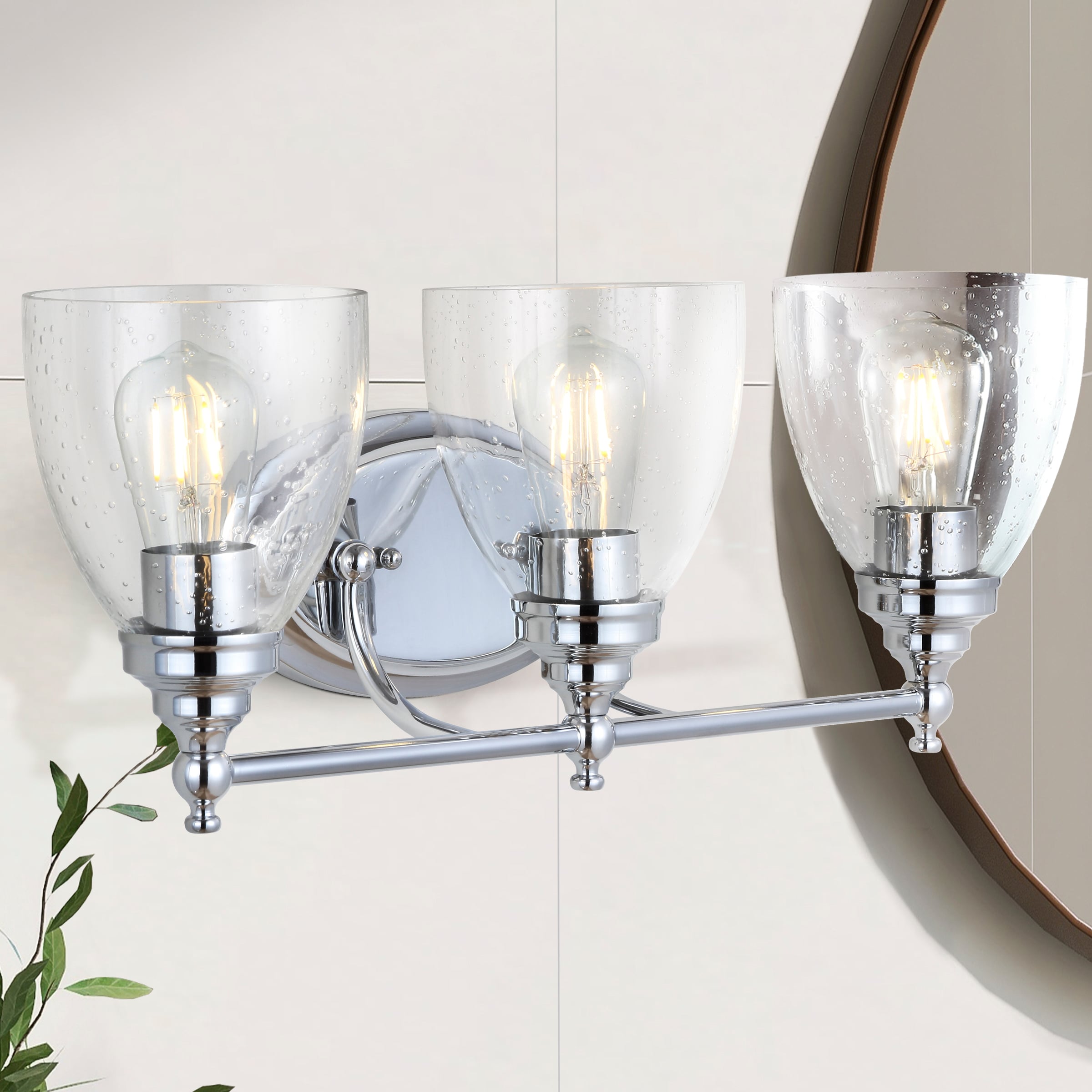 JONATHAN Y Marais Transitional 22.25-in W 3-Light Polished Chrome ...