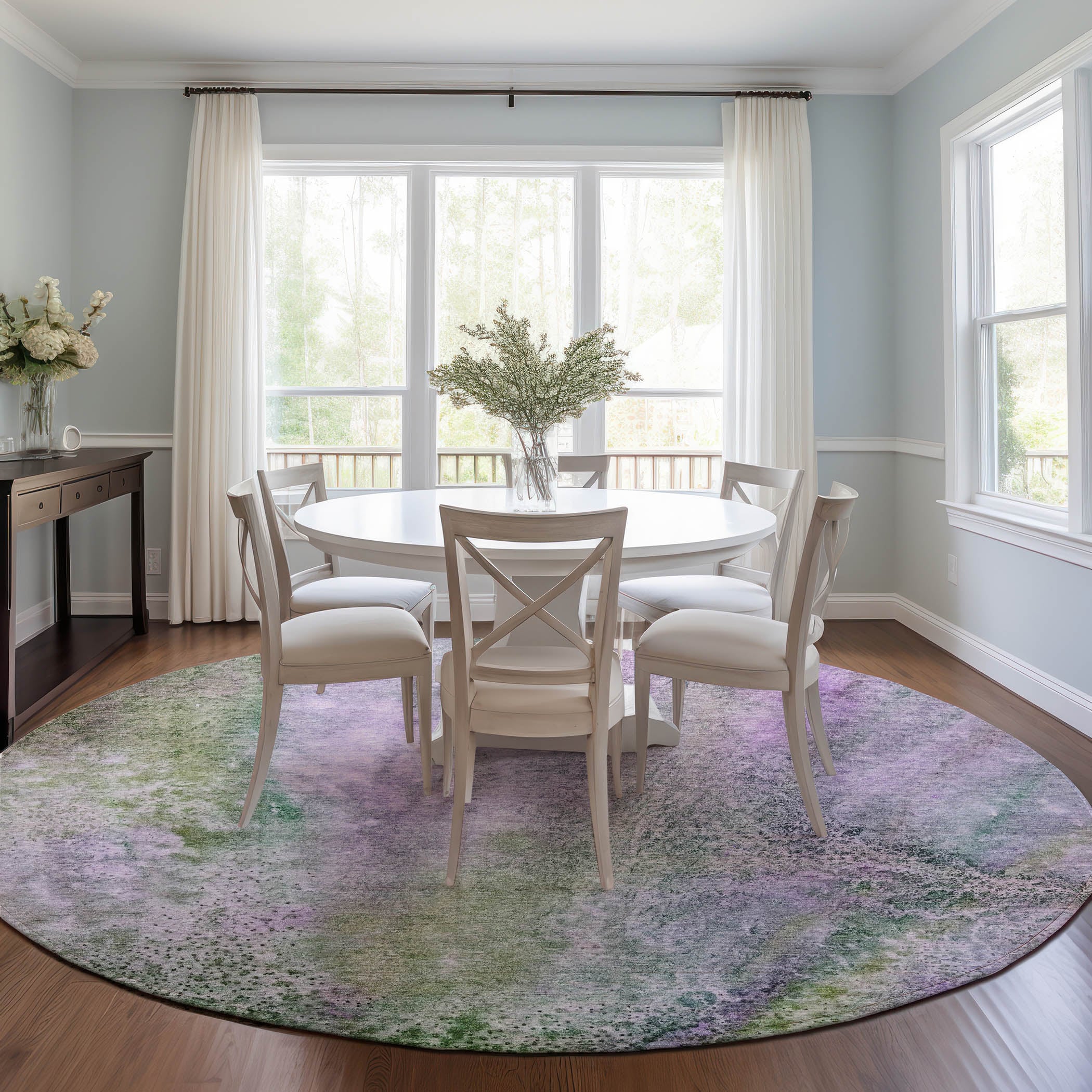 Addison Rugs ACN505PP8RO Chantille ACN505PP 8 x 8 (ft) Polyester Purple Round Indoor/Outdoor Abstract Machine washable Area rug