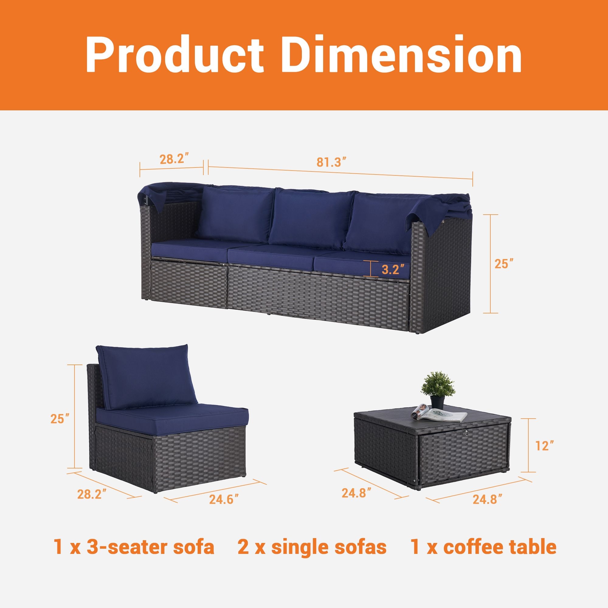 SANSTAR L-WS-LP1-BU Patio-Conversation-Sets - View #2