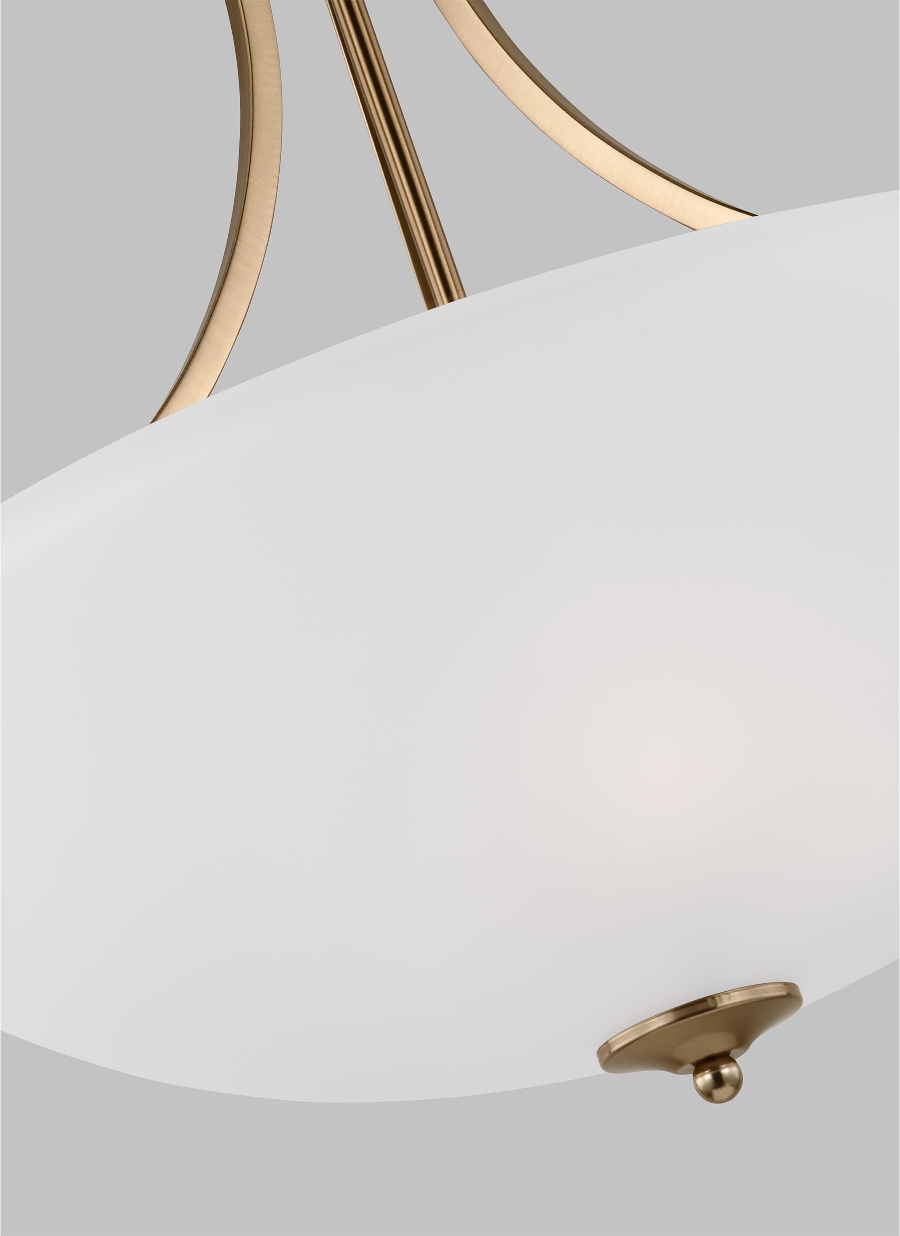 Geary 24" Satin Brass LED Bowl Pendant with Etched Glass