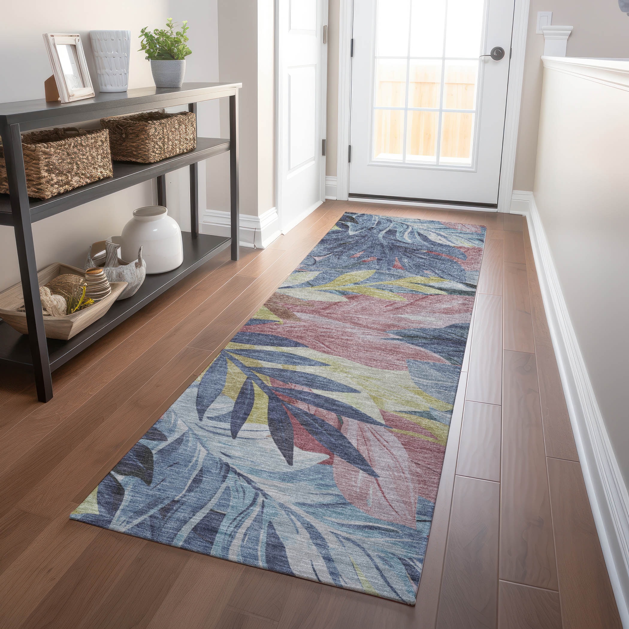 Addison Rugs ACN1493DN2X8 Chantille ACN1493DN 2 x 7 (ft) Polyester Denim Rectangular Indoor/Outdoor Geometric Machine washable Runner rug