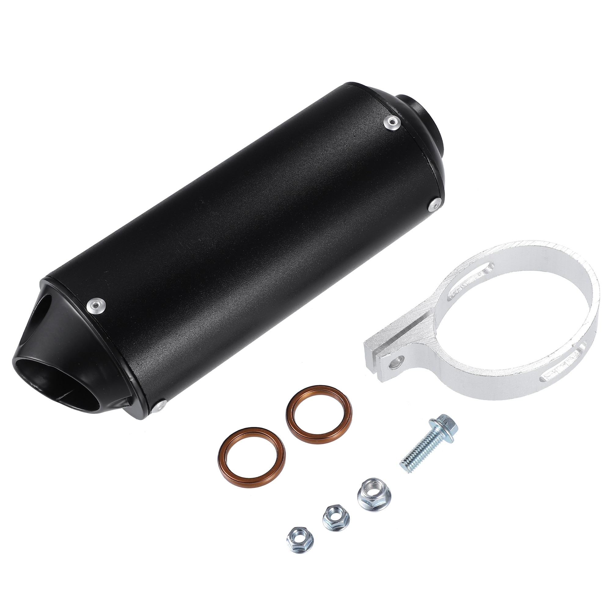Unique Bargains - 28mm 1.1 inch Exhaust Silencer Muffler with Clamp Gasket for 50cc 110 125cc Thu...