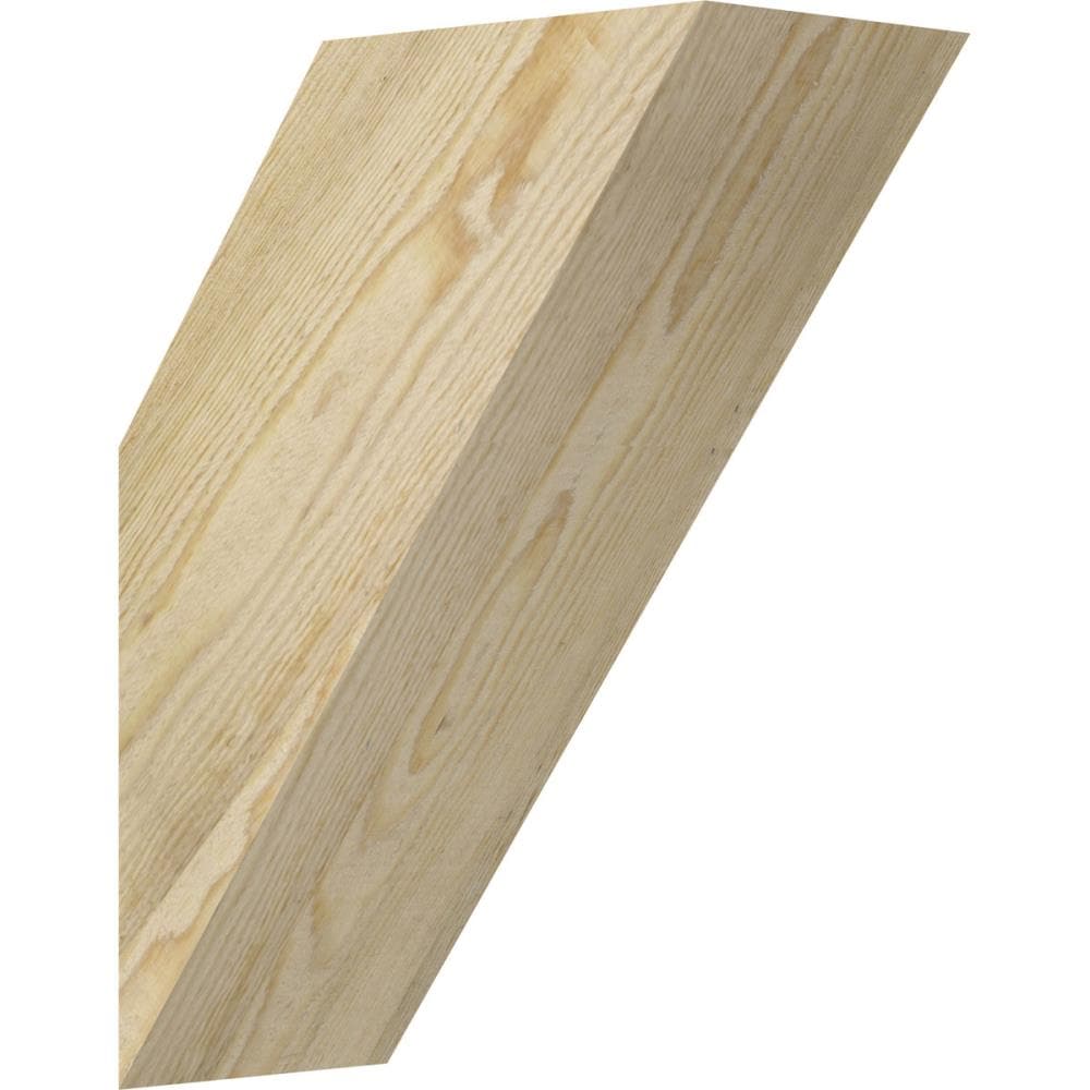 Ekena Millwork BRC06X12X16TRA00RDF 6-in x 12-in x 16-in Douglas Fir Unfinished Wood Traditional Rough Sawn Knee Brace
