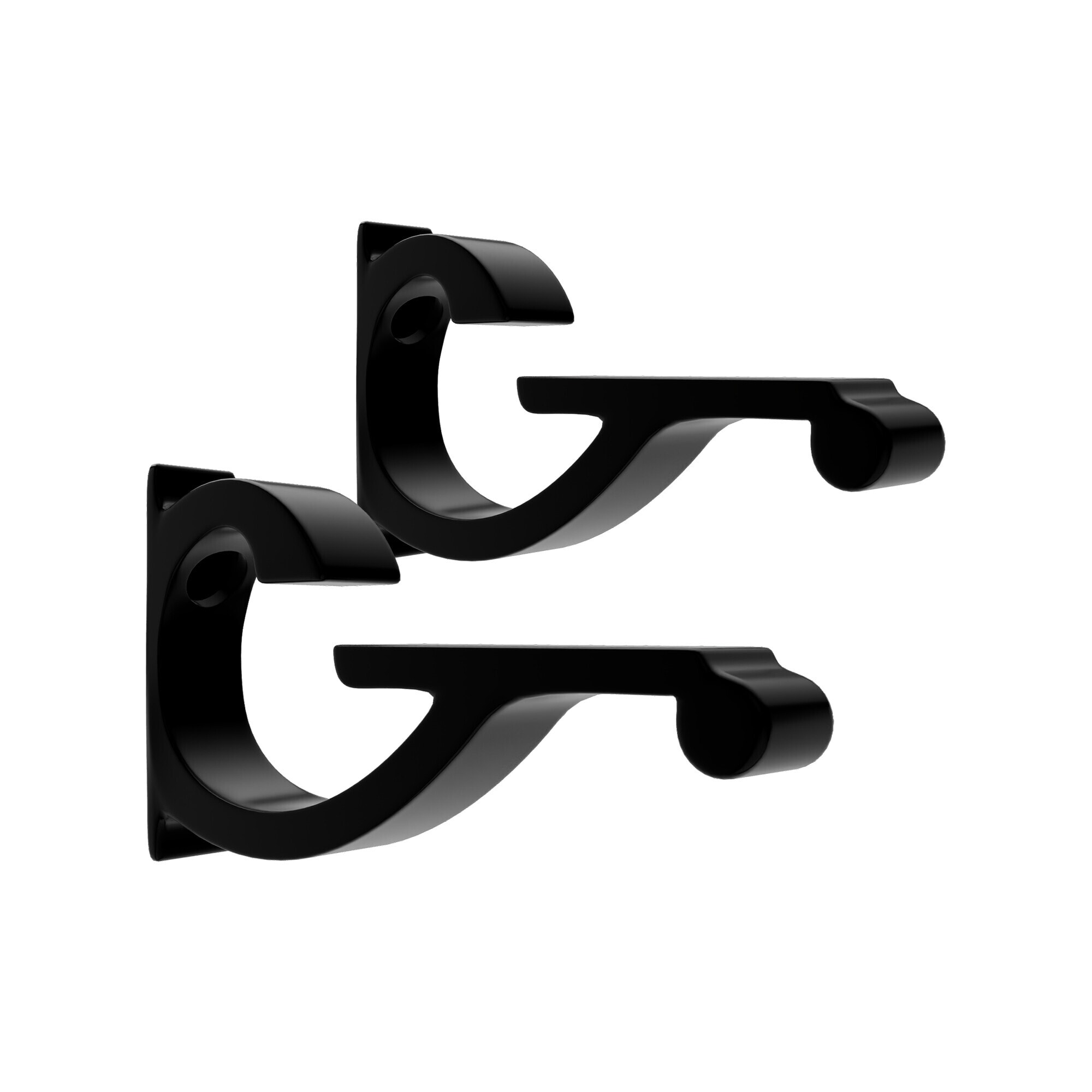 Brixwell  CSB5BL Designer Aluminum Shelf Bracket for 3/8 in to 1/2 in Glass Black Finish Pack of 2