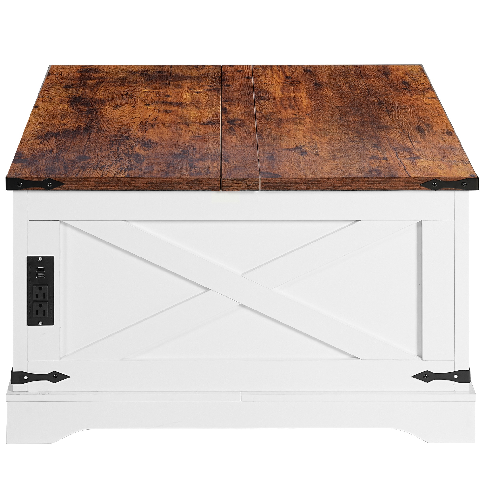 CESICIA F292 Vintage White MDF Modern Coffee Table with Storage
