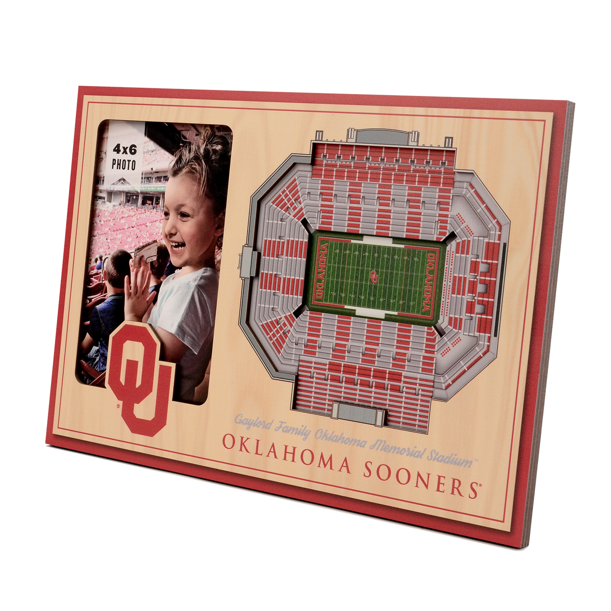 StadiumViews 9025184 Oklahoma Sooners Team Colors Wood Picture Frame (8-in x 12-in)
