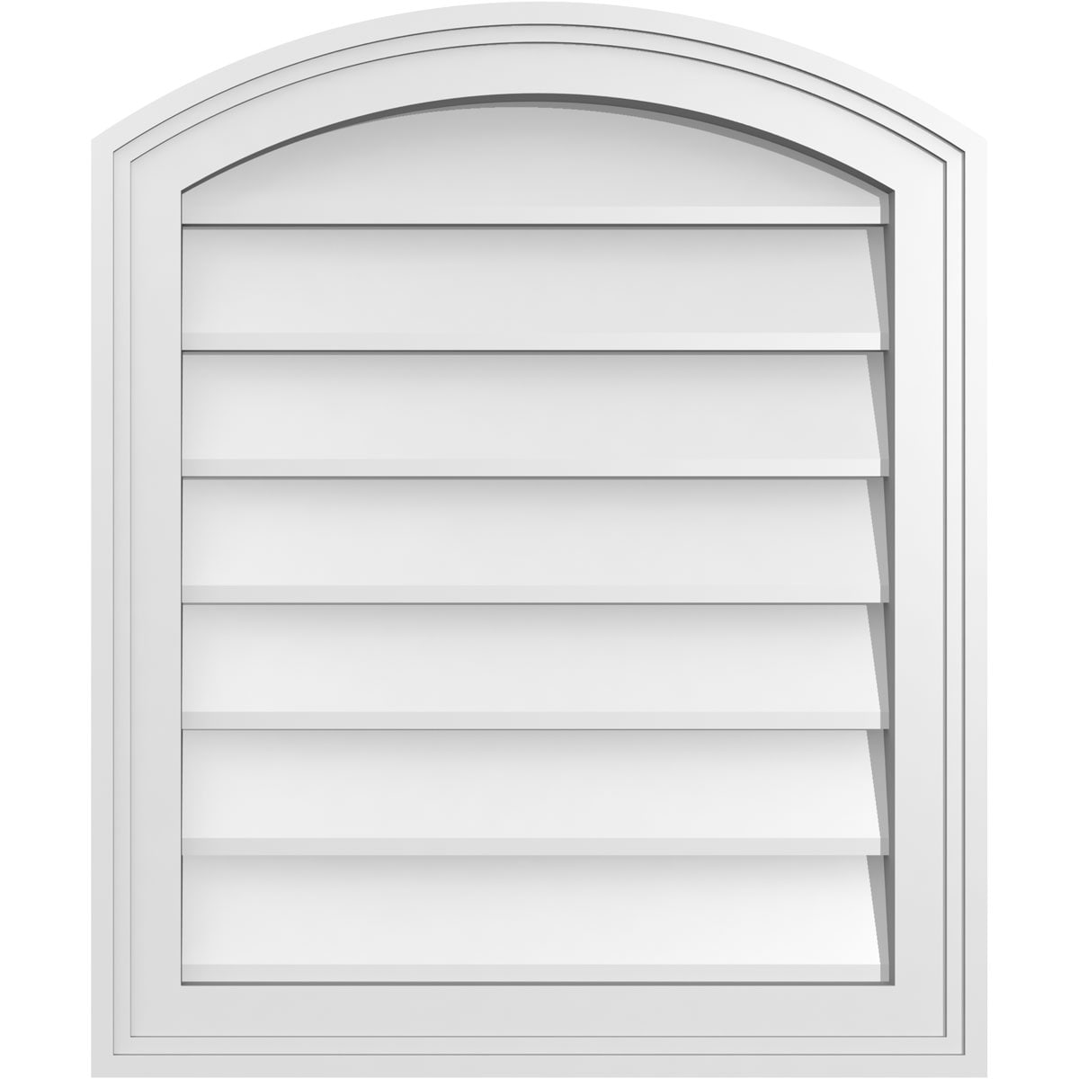 Ekena Millwork GVPAR20X2402SN 20-Inches x 24-Inches Off-white Round top PVC Gable Louver Vent