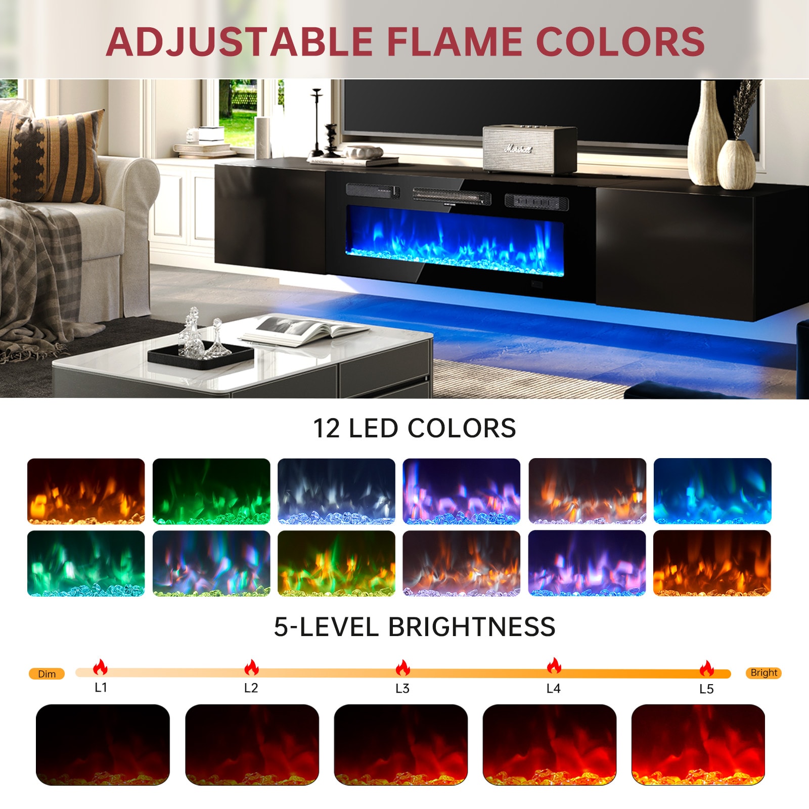 AOXUN AX-30270B Electric-Fireplaces - View #4