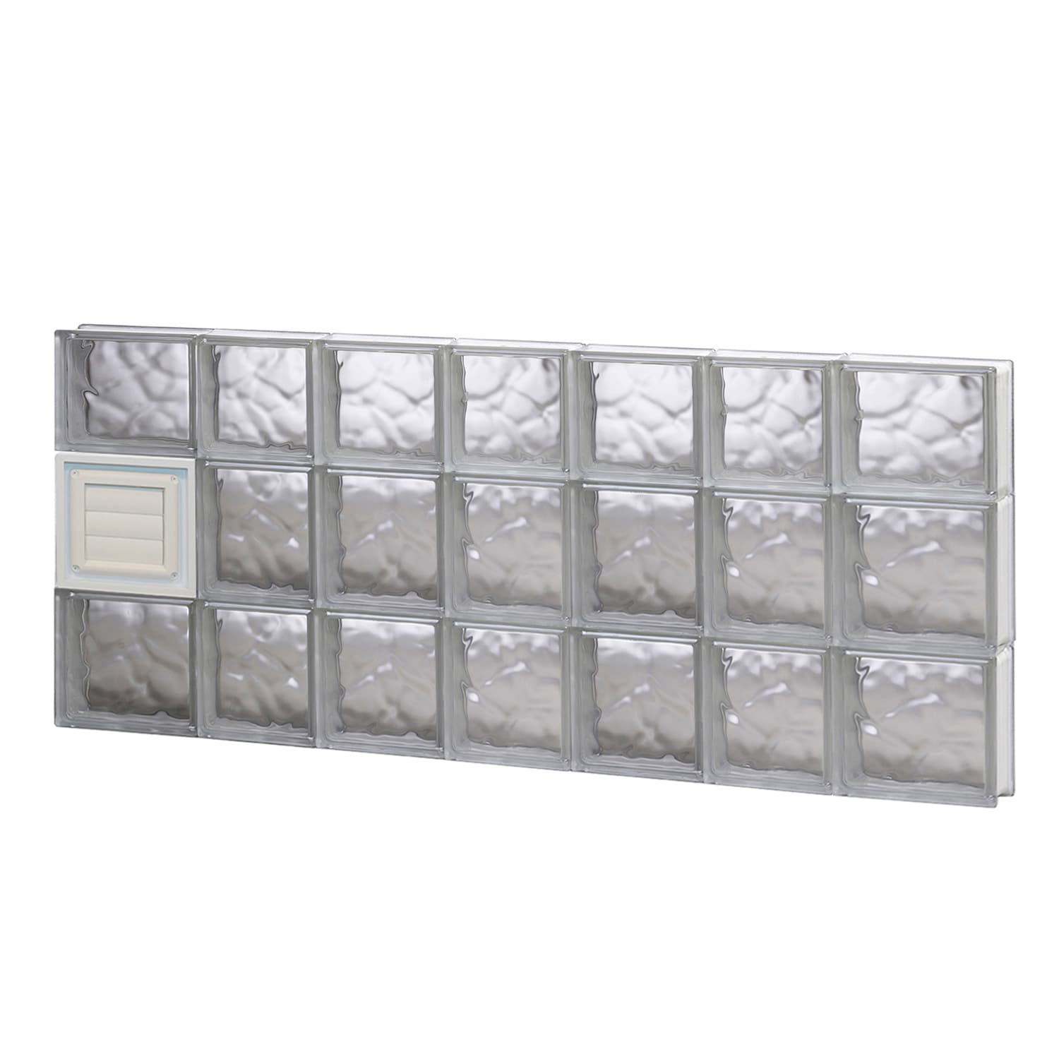 REDI2SET D4622DC Wavy Glass 44-1/4-in x 21-1/4-in Frameless Replacement Dryer vent Glass Block Window
