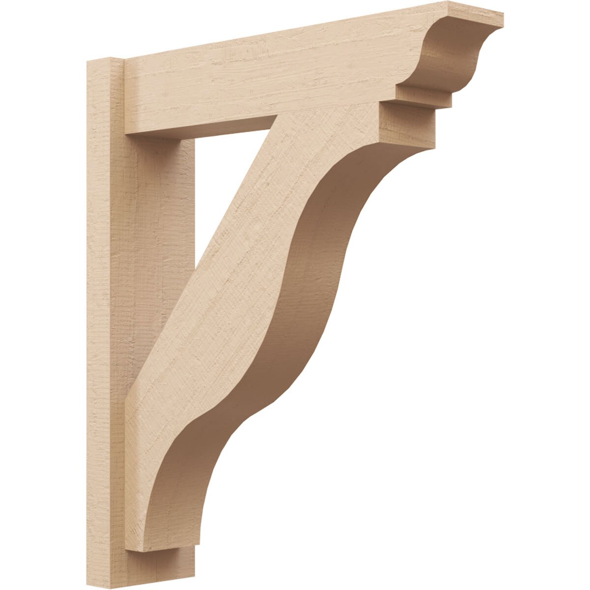 Ekena Millwork 2130210 Timberthane Rough Cedar Faux Wood Funston Traditional Outlooker 6-in W x 24-in D x 28-in H Primed Tan