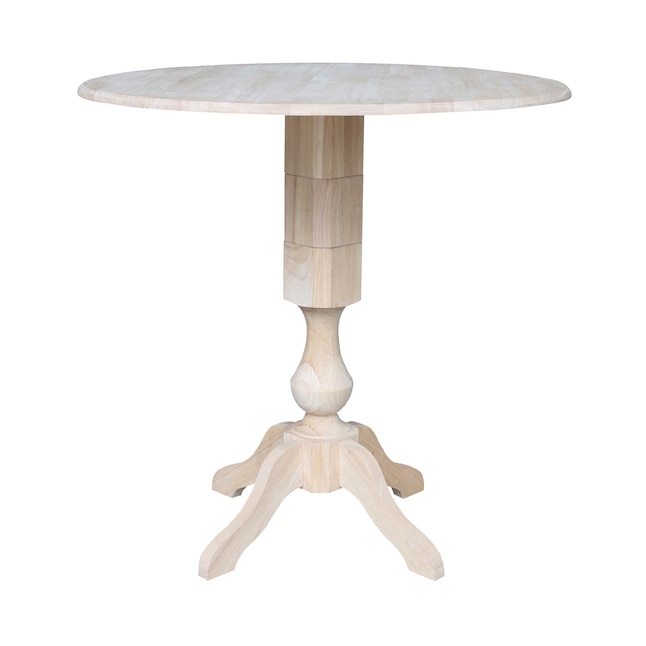 Casual Extending Drop Leaf Bar Table, 36 Round Drop Leaf Pedestal Table