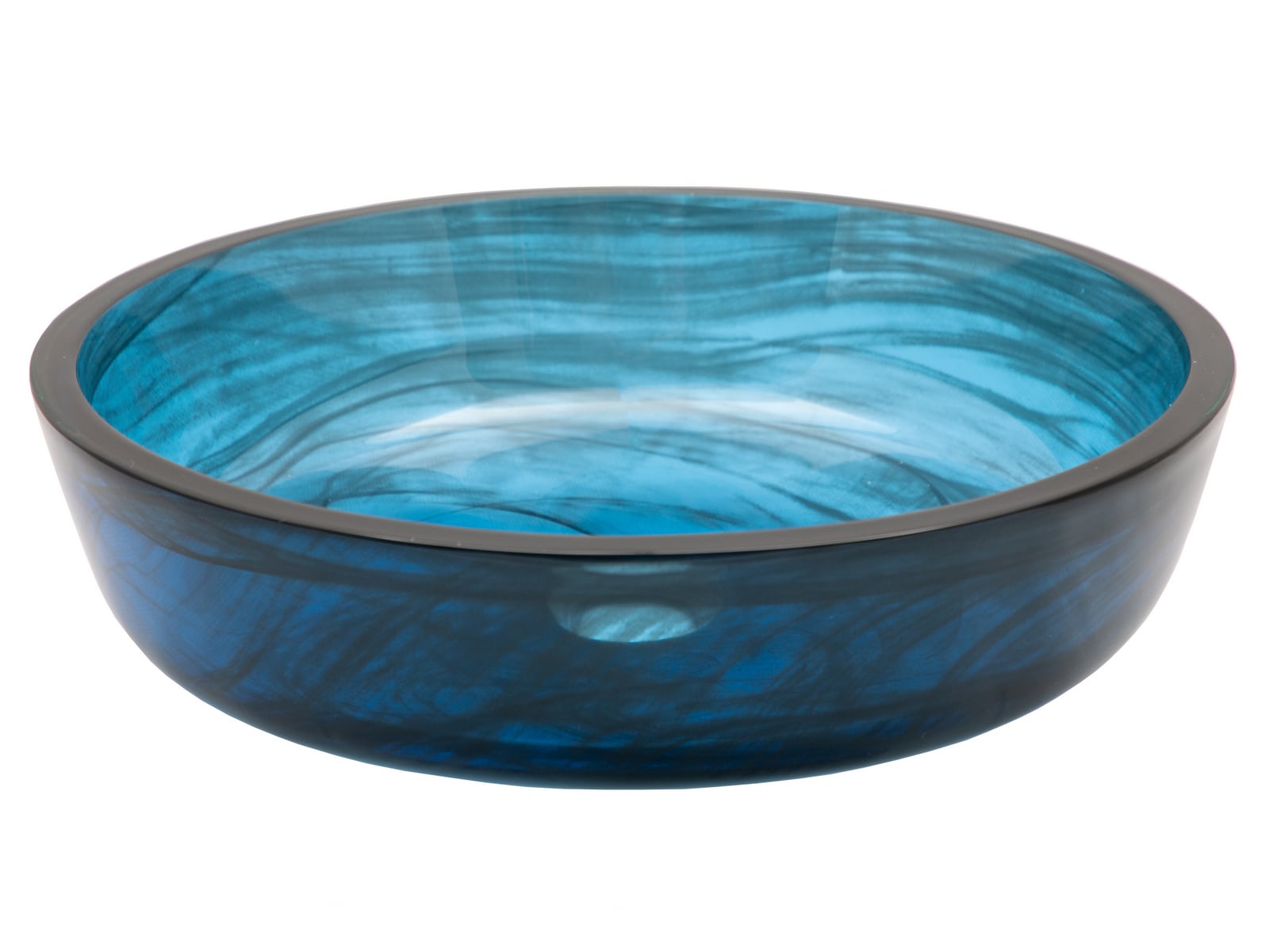 Eden Bath EBGS80 Glass Vessel Round Modern Blue Bathroom Sink ( 16.625-Inches x 16.625-Inches )