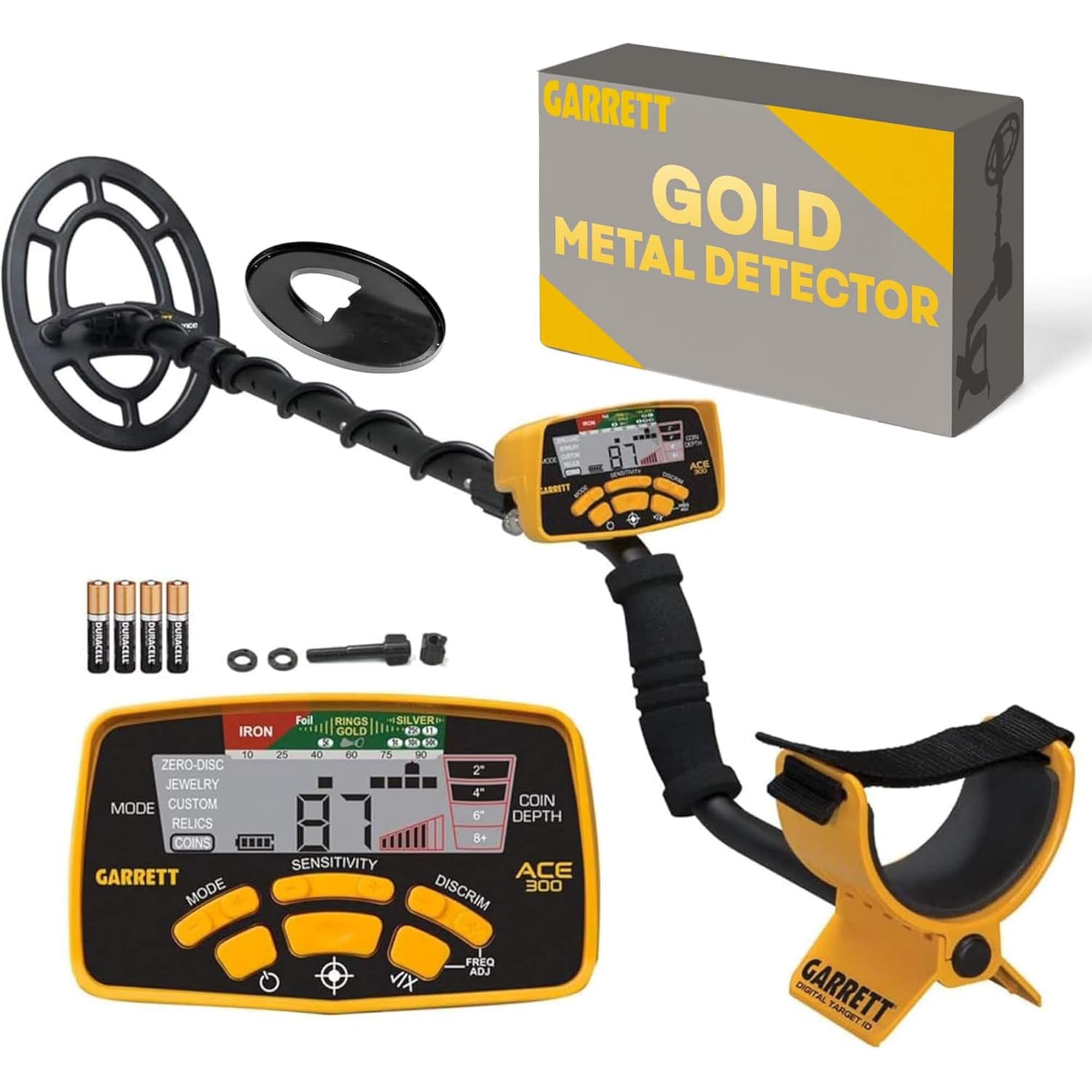 TEC Garrett ACE 300 Metal Detor for Adults - Made in the USA - Gold Metal Detor - Waterproof Coil Plus Accessories