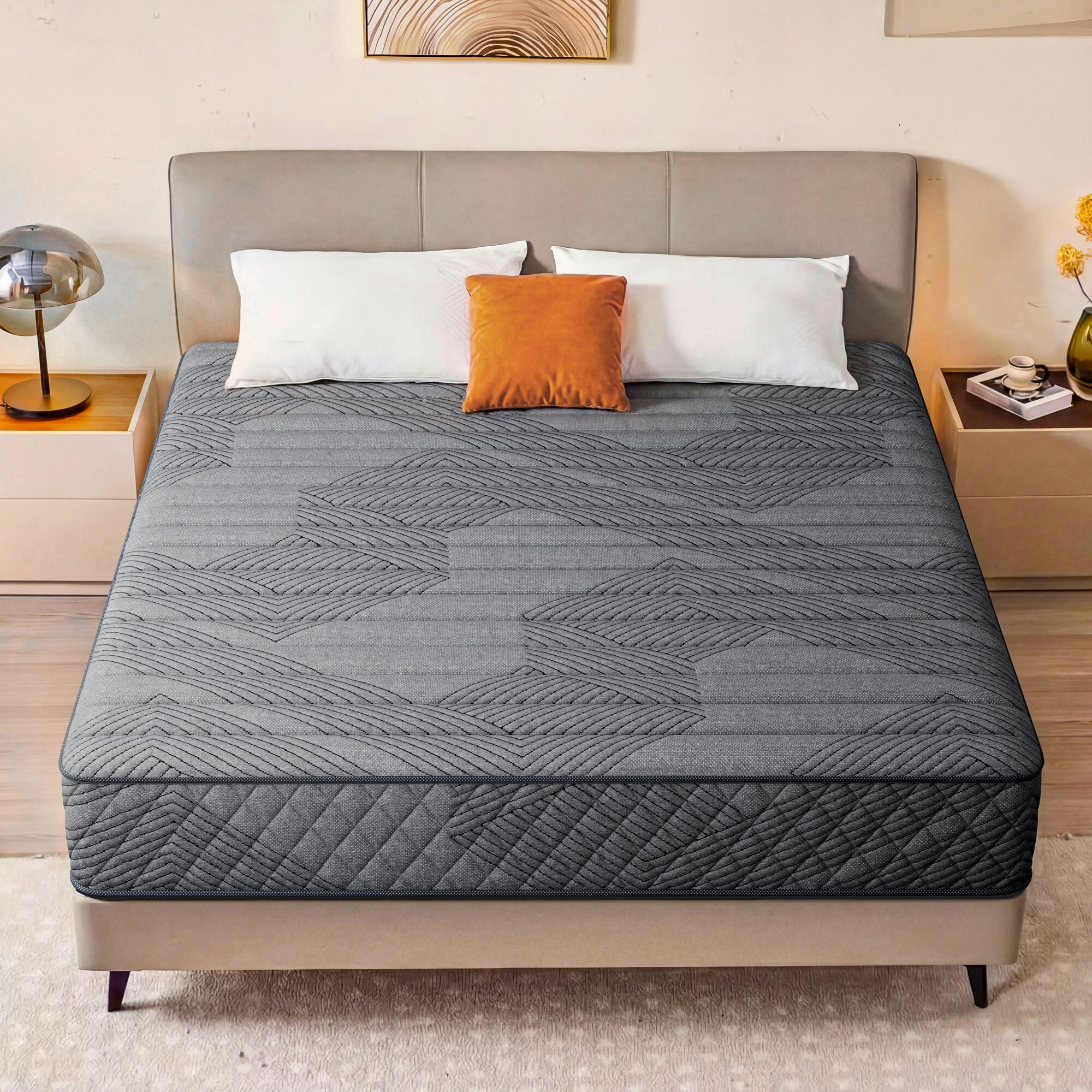 SweDrea - 10-in Firm Twin XL Hybrid Memory Foam/Coil Blend Mattress in a Box