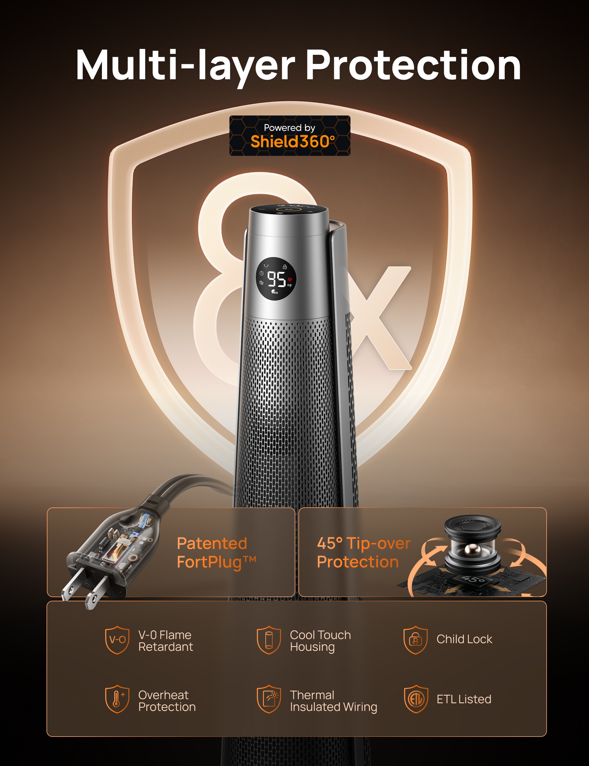 DREO DR-HSH008 BLACK Portable-Electric-Heat - View #4