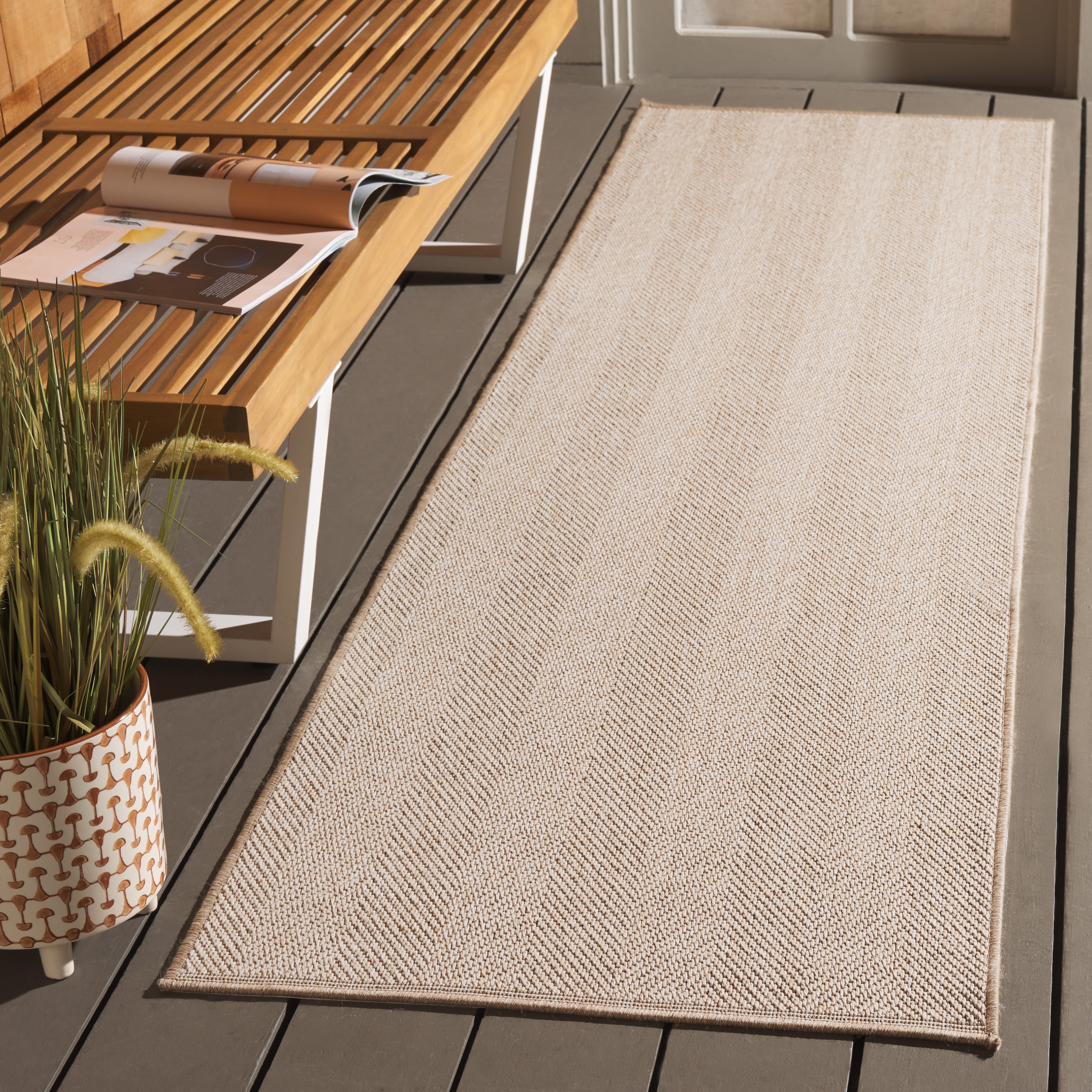 Sisal Performance 104B Beige 2 x 8 Rectangular Runner rug