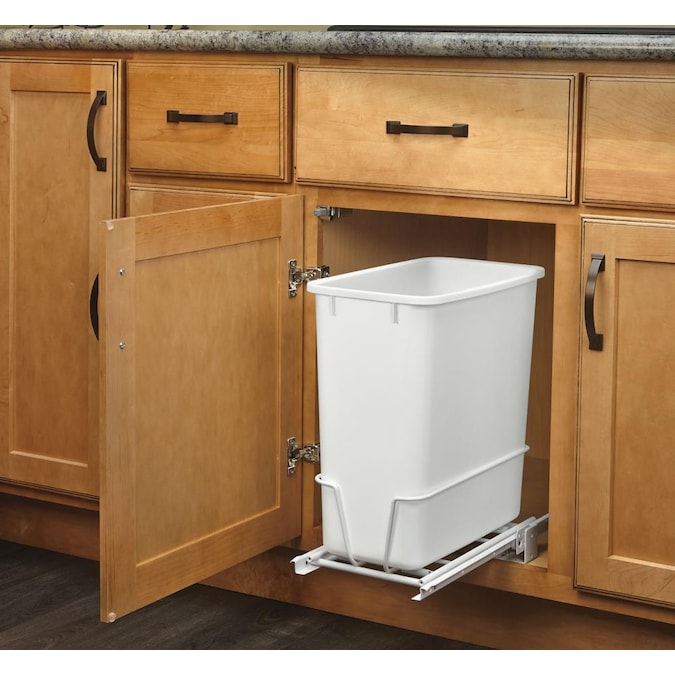 Rev A Shelf 20 Quart Plastic Pull Out, Pull Out Trash Can Cabinet Size