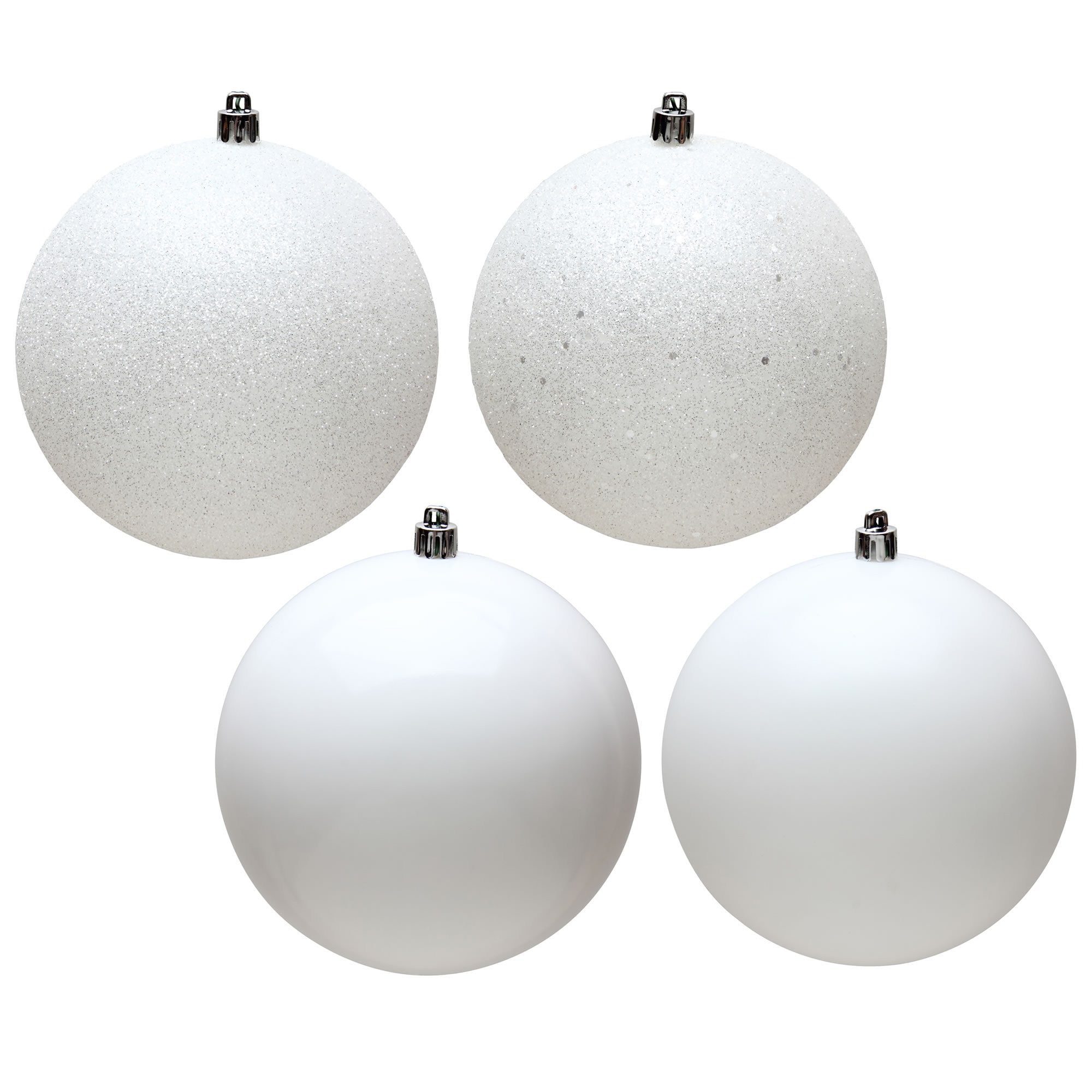 Vickerman N590711 20 -Pack White Ball Standard Indoor Ornament set Shatterproof