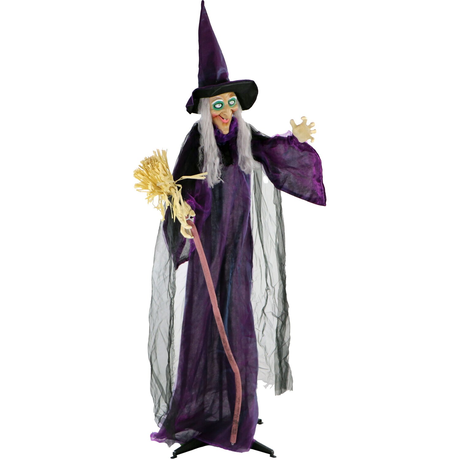 Haunted Hill Farm 6-ft Freestanding Talking Lighted Sinthia Witch ...