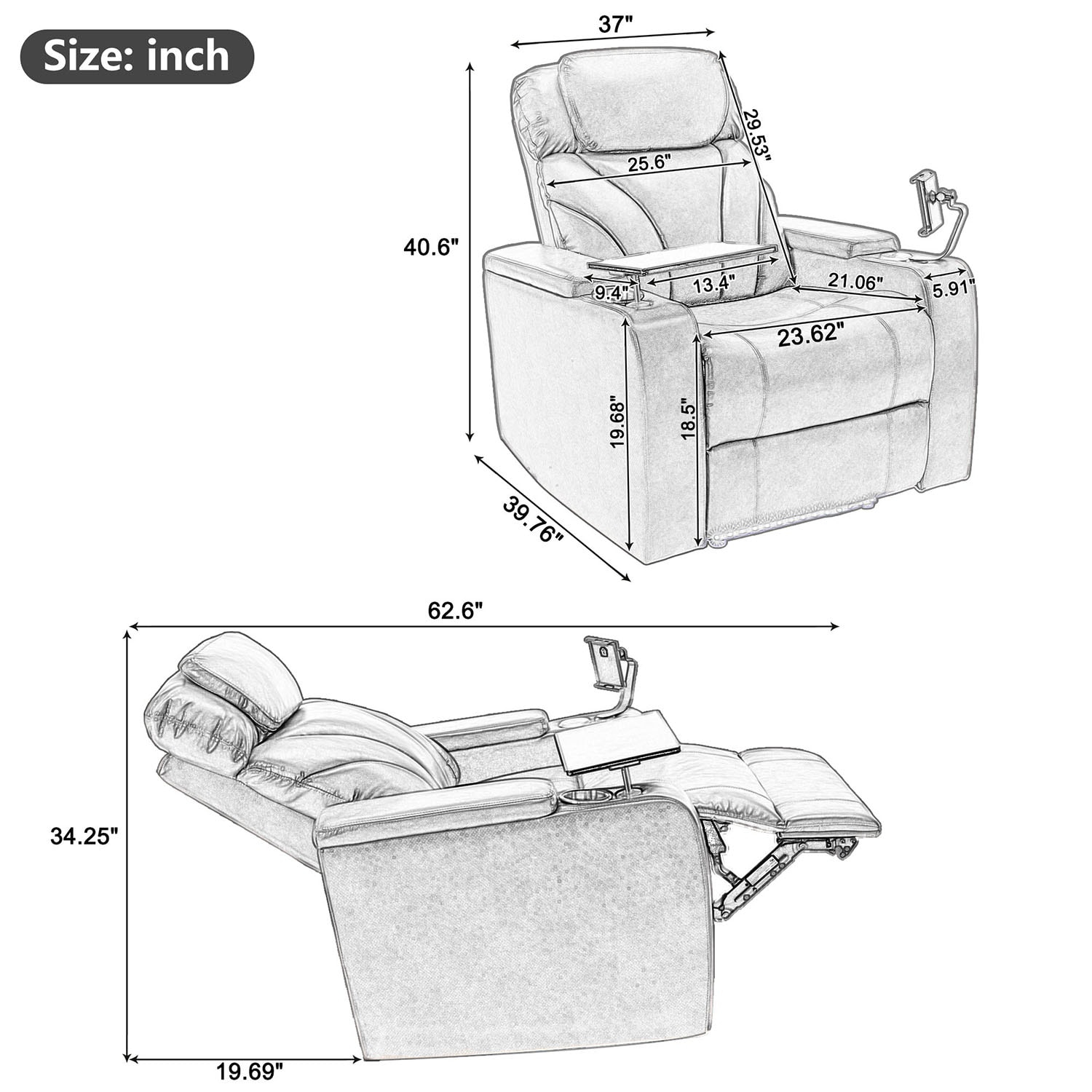 Mondawe OR-P12AA-OF recliners - View #9