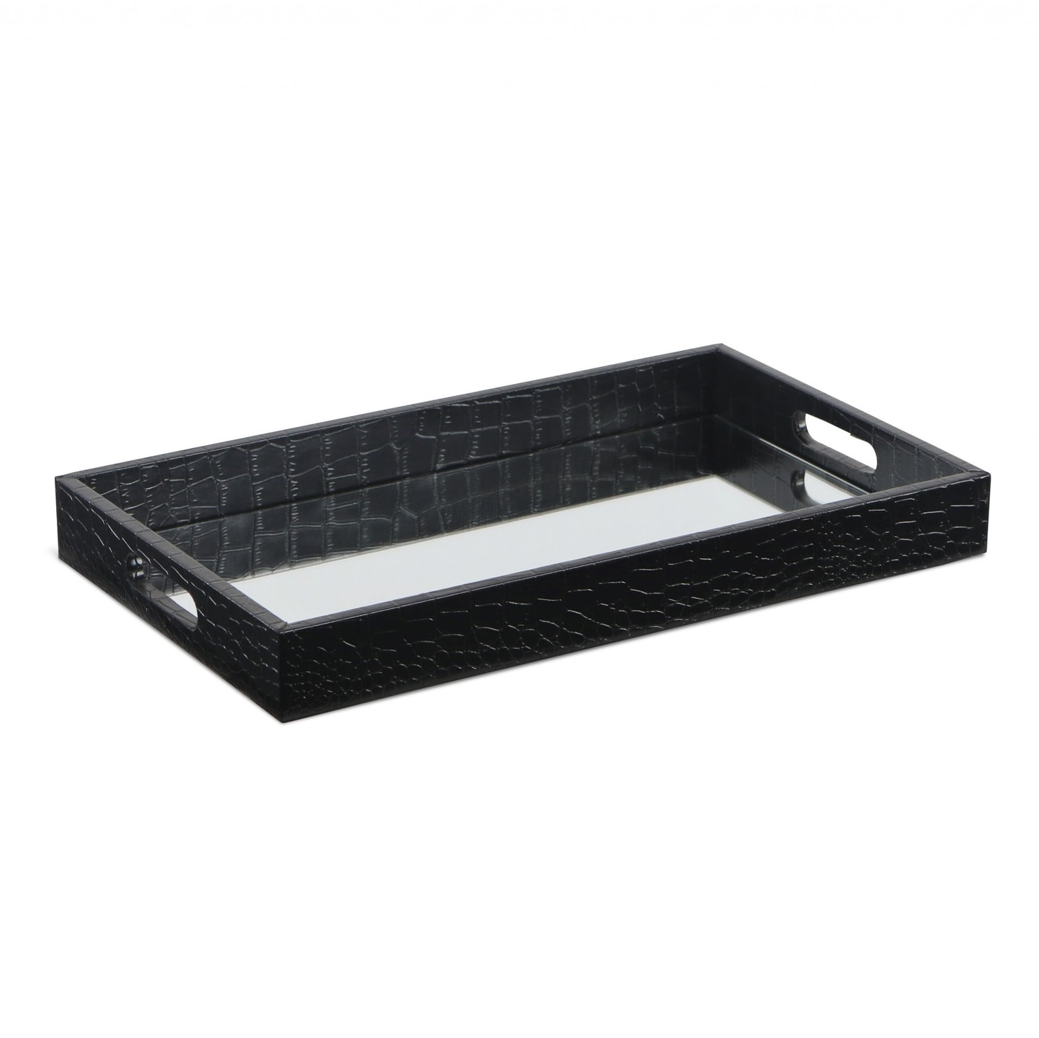 HomeRoots 4000401784 1.75-in x 15.75-in Black Rectangle Serving Tray