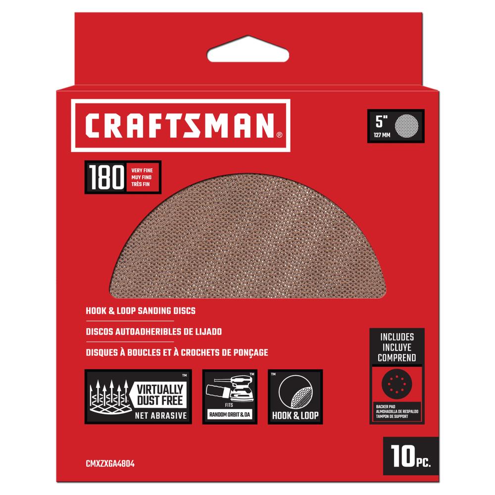 CRAFTSMAN CMXZXGA4804 5 In H/L Mesh Discs 180 Grit 1+10 Aluminum oxide 180 -Grit Disc Sandpaper