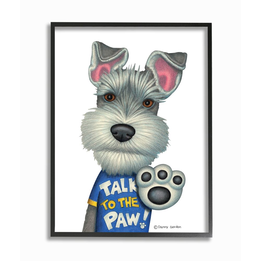 Stupell Industries AB-634-FR-24X30 Sassy Scotty Dog 'Talk to the Paw' Quote Family Pet Danny Gordan Black Framed Wood Framed 30-Inches H x 24-Inches W Animals Print