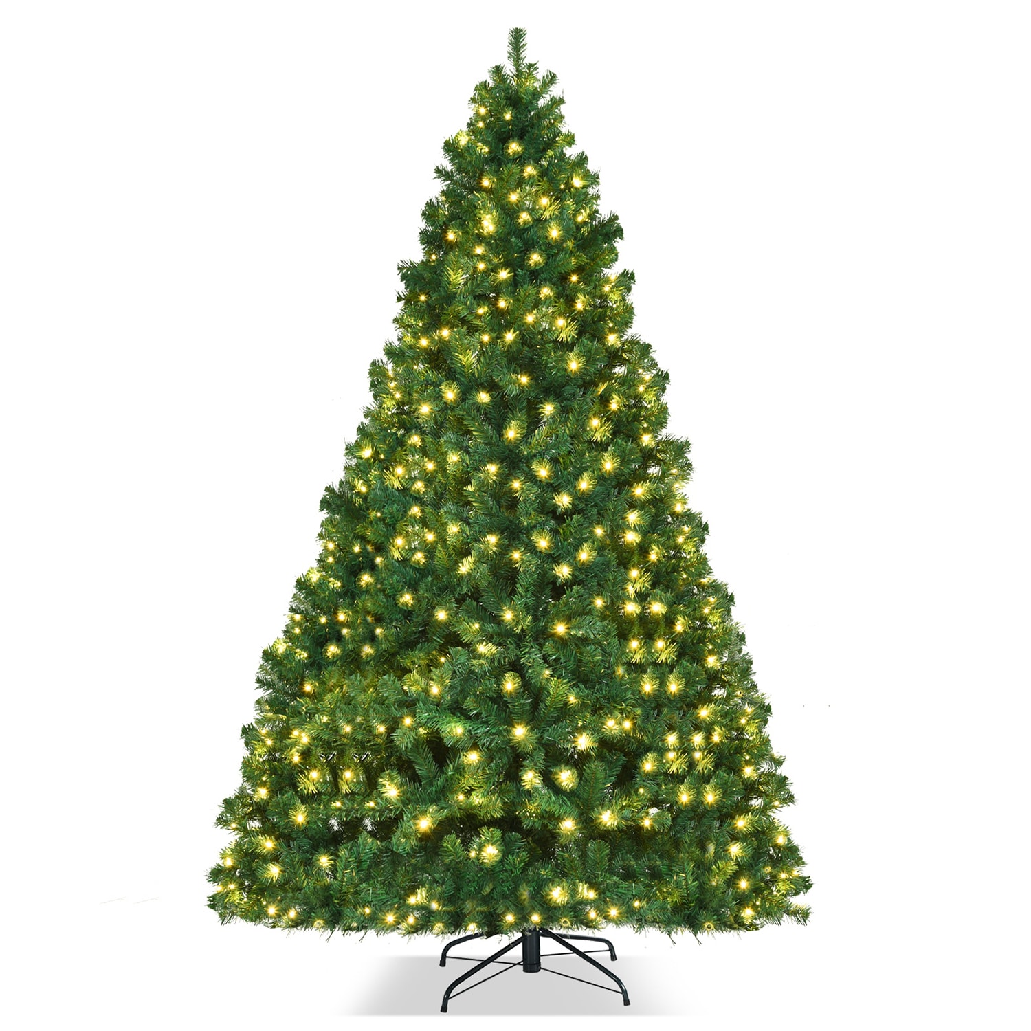 WELLFOR HYJ20640 8 Abies fir Pre-lit Artificial Christmas Tree with Yellow LED Lights