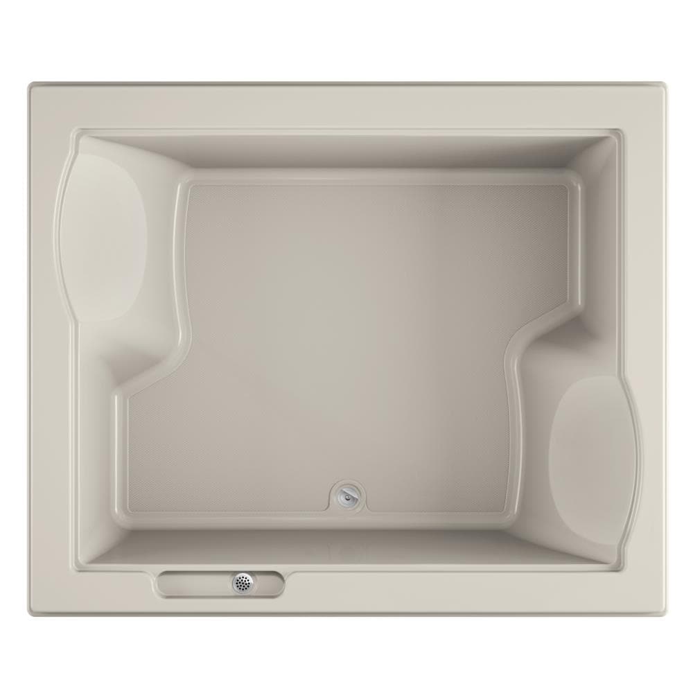 Jacuzzi KN00969 FUZION 59.75-in x 71.75-in Oyster Acrylic Rectangular Drop-in Soaking bathtub with Drain ( Center Drain )